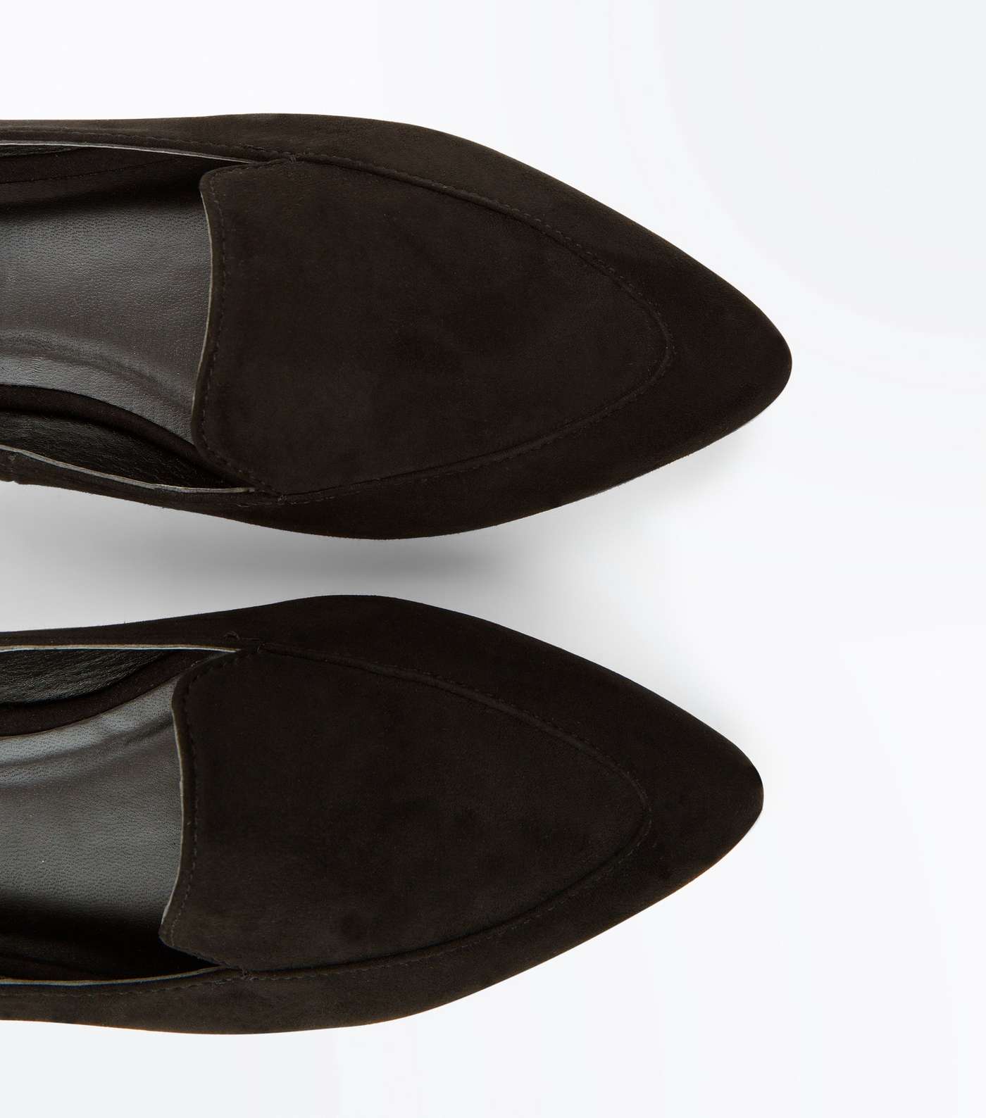 Black Suedette Pointed Loafers Image 4
