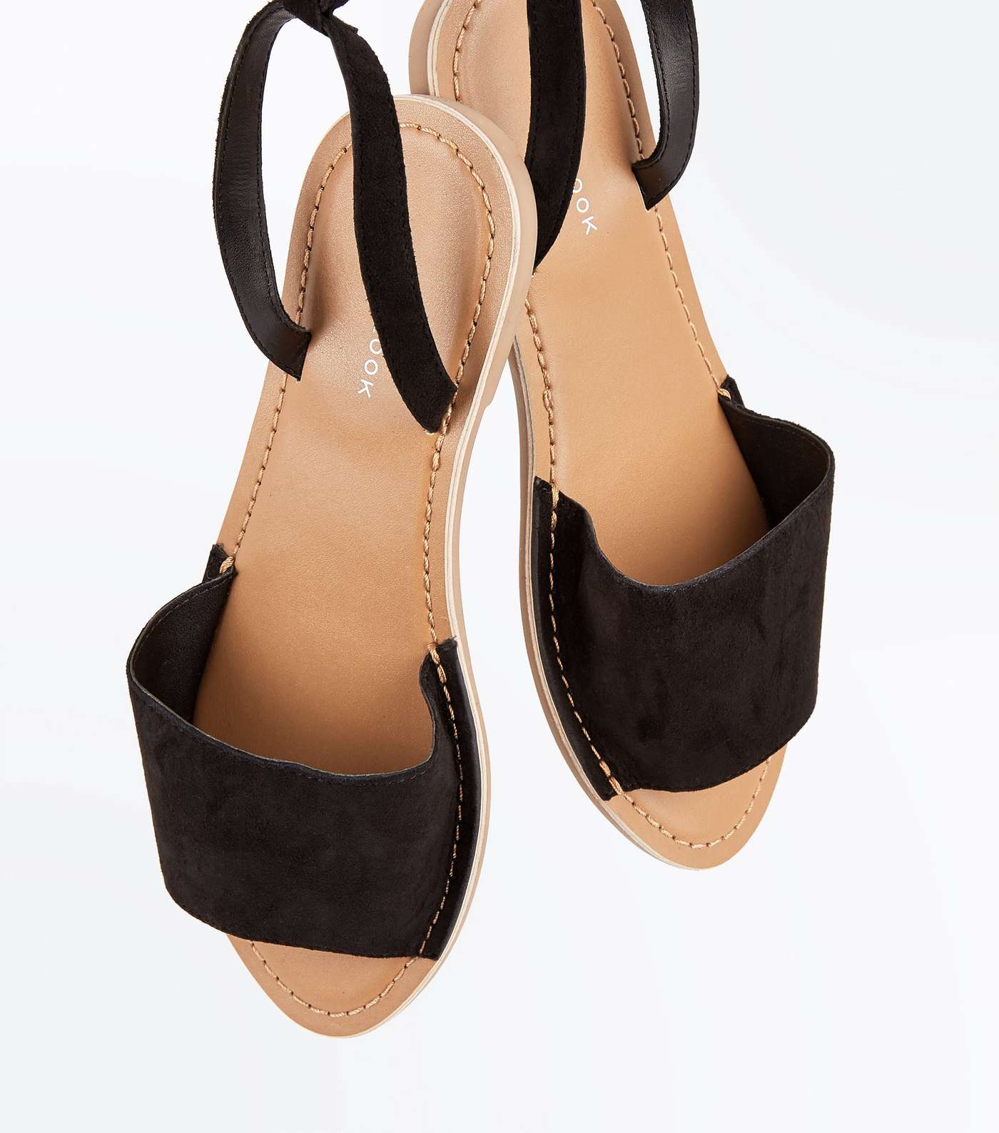 Black Suede Ankle Strap Sandals Image 4