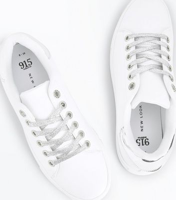silver trainers new look