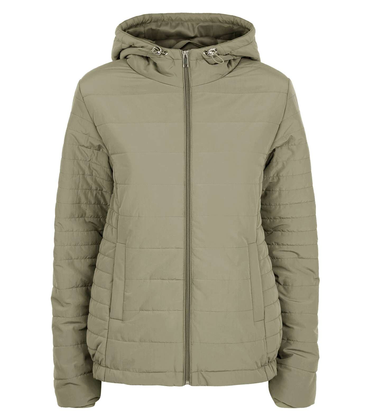 Olive Green Hooded Puffer Jacket  Image 4