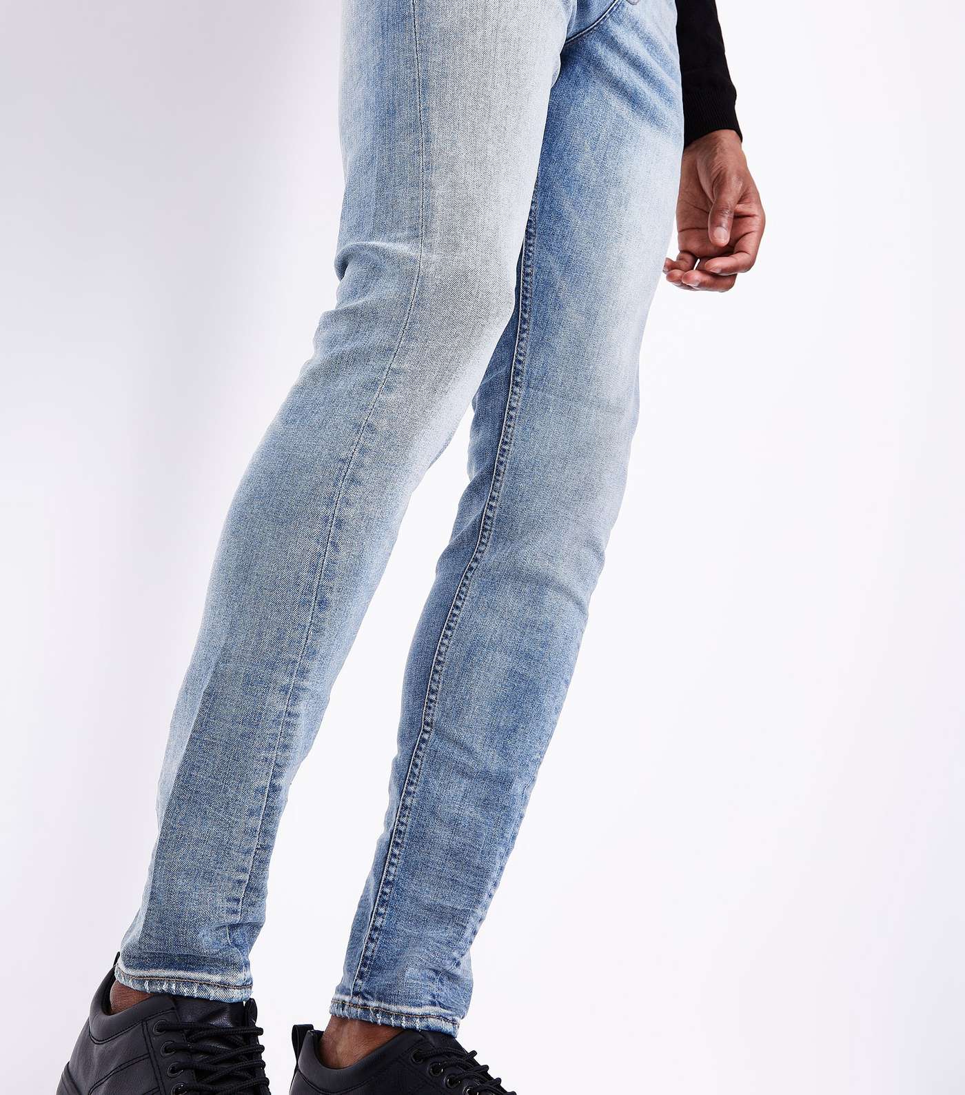 Blue Twisted Seam Skinny Stretch Jeans Image 5