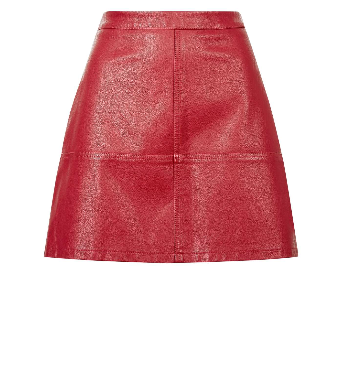 Petite Dark Red Leather-Look Mini Skirt Image 4