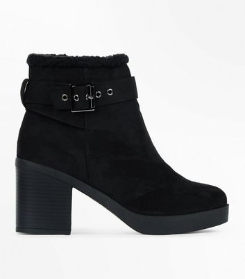 womens black suede flat ankle boots uk