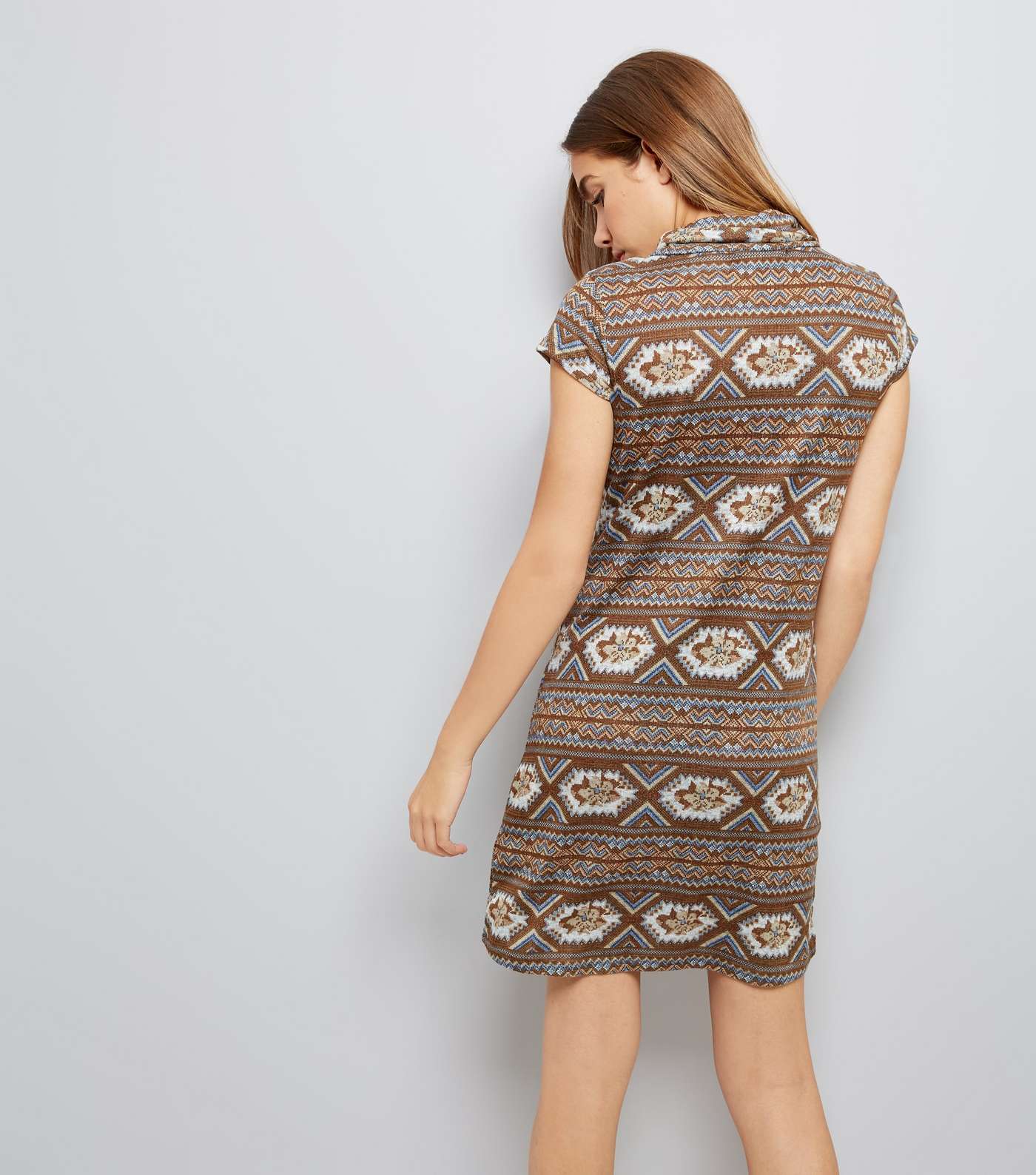 Mela Brown Abstract Print Tunic Dress Image 3