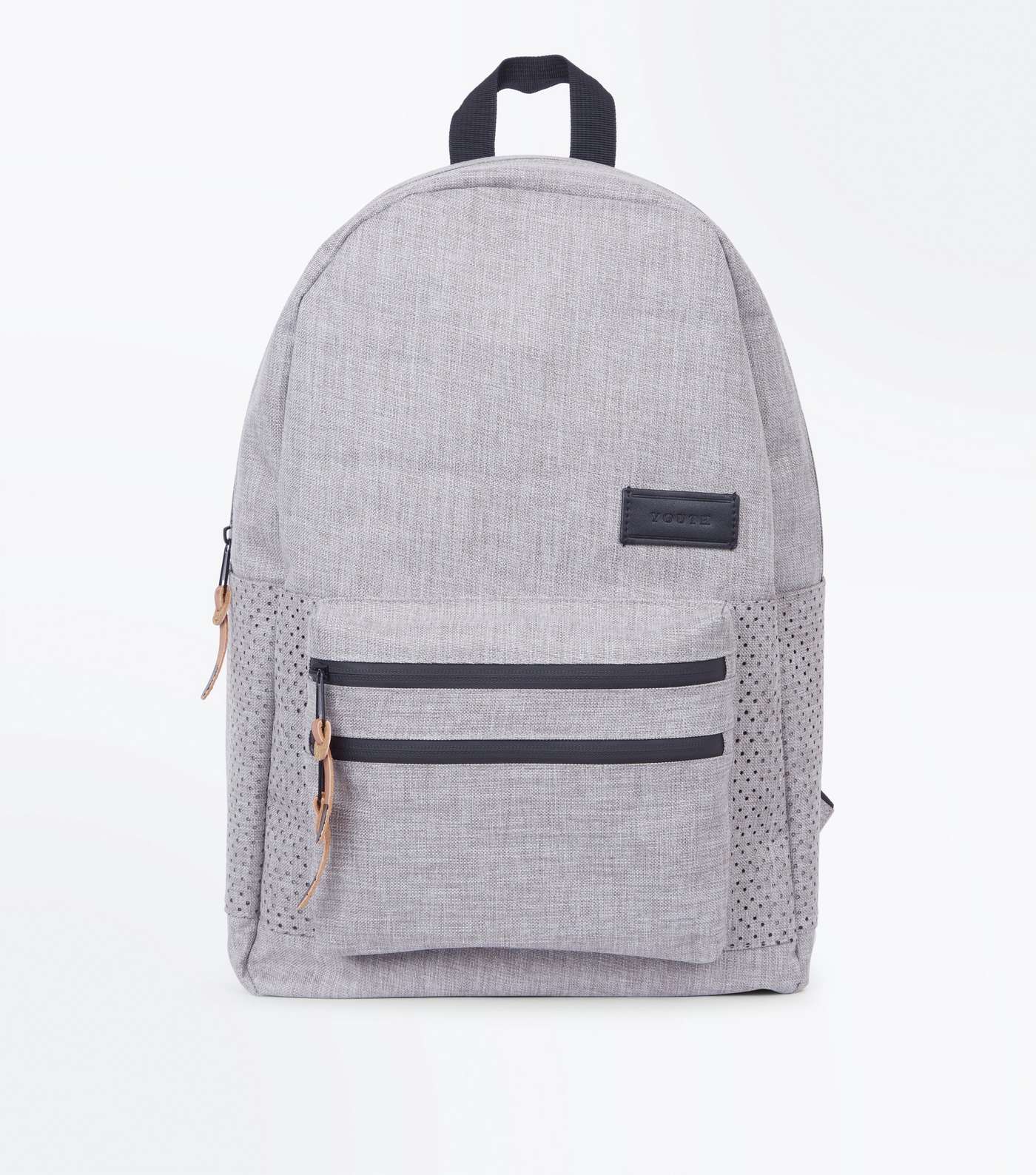 Pale Grey Perforated Side Backpack