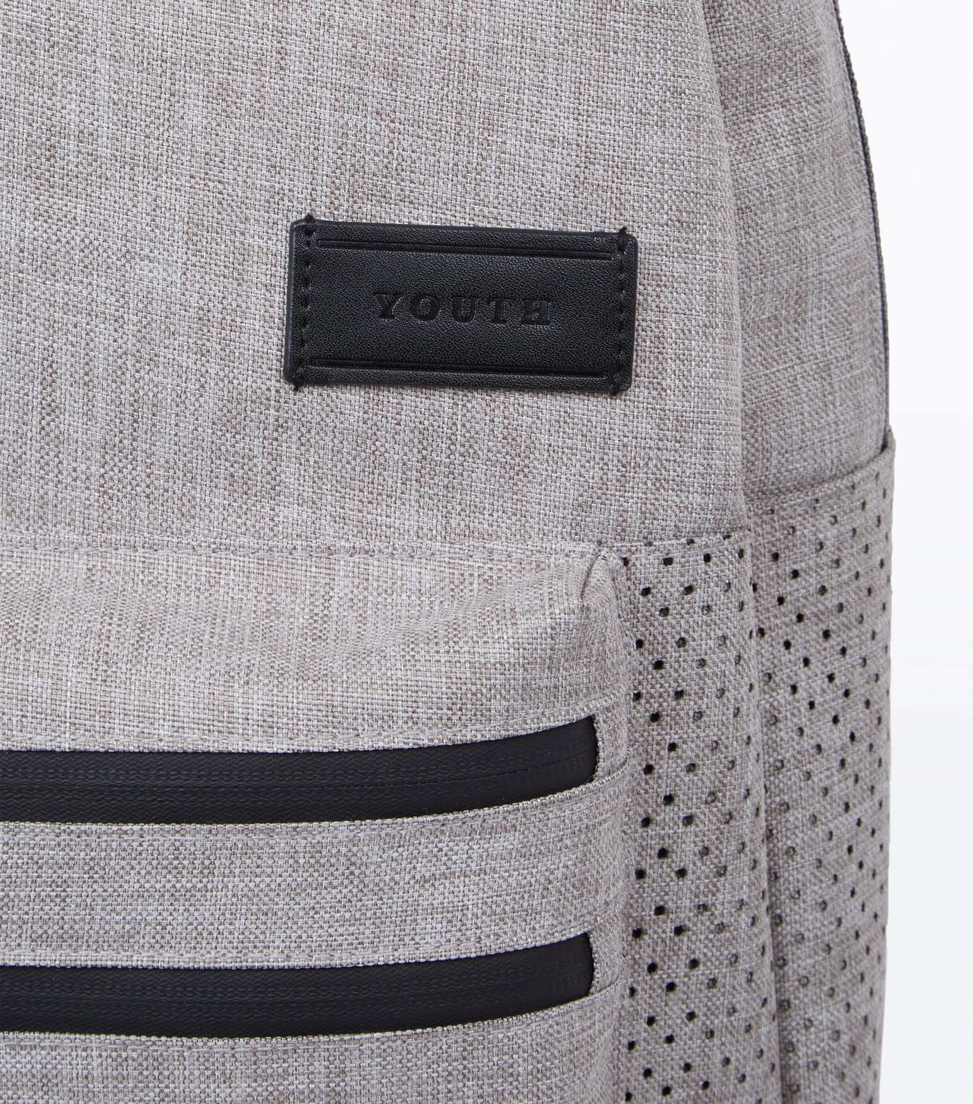 Pale Grey Perforated Side Backpack Image 3