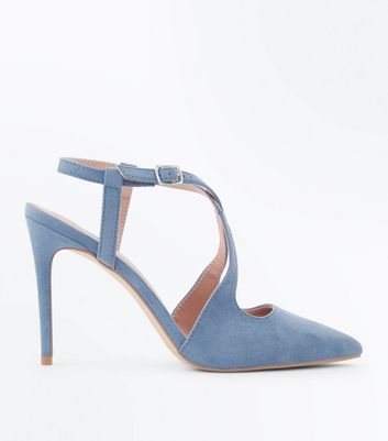 pale blue pointed heels
