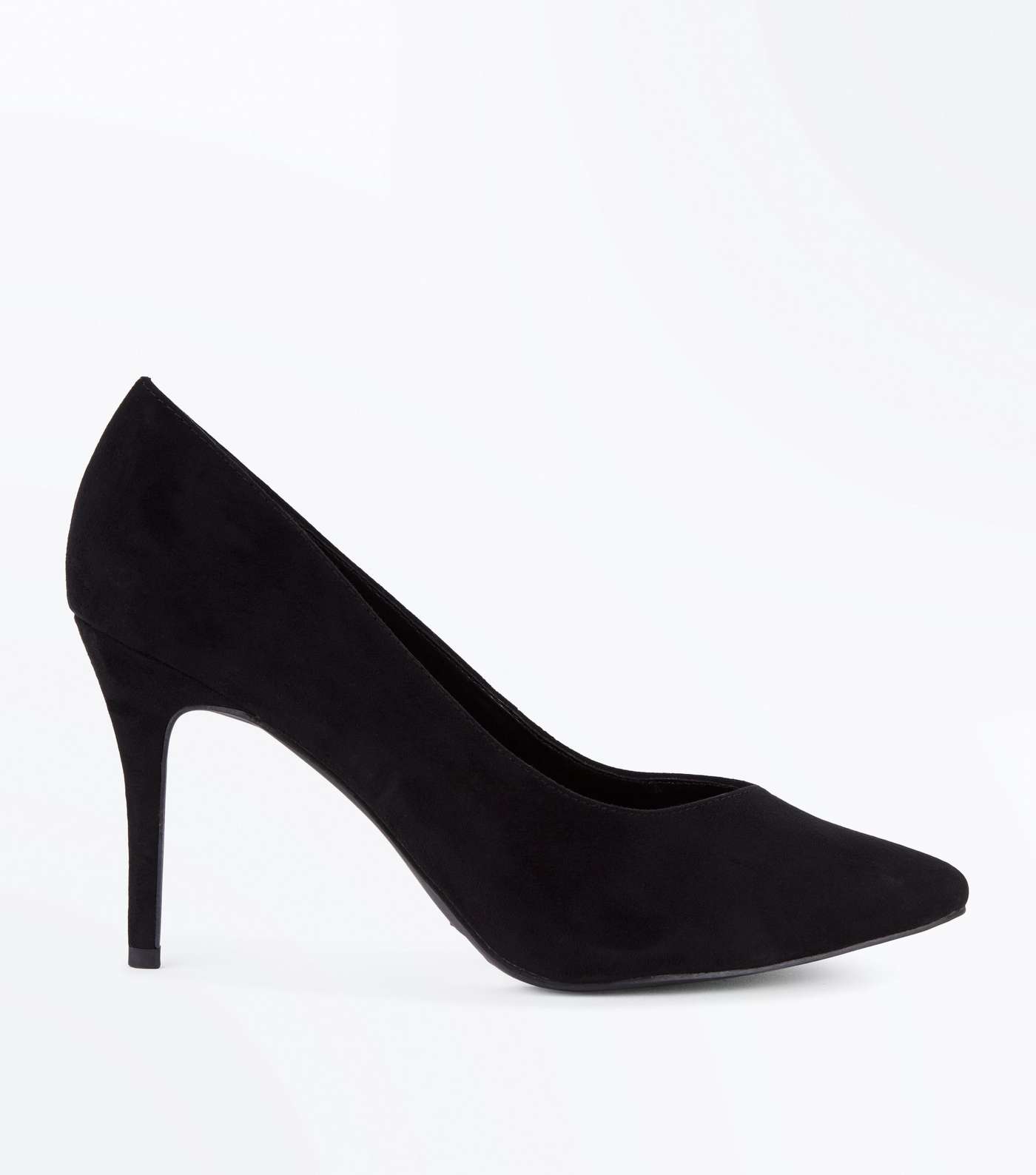 Black Sweetheart Pointed Court Shoes