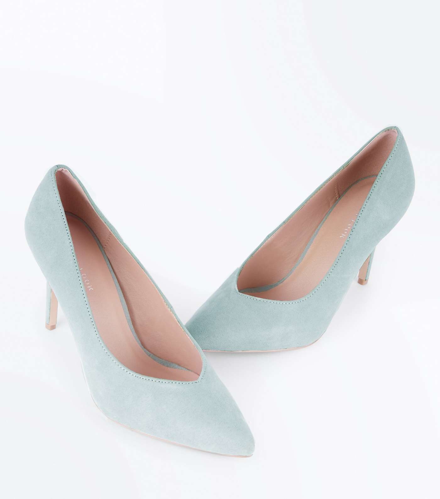 Mint Green Sweetheart Pointed Court Shoes Image 3