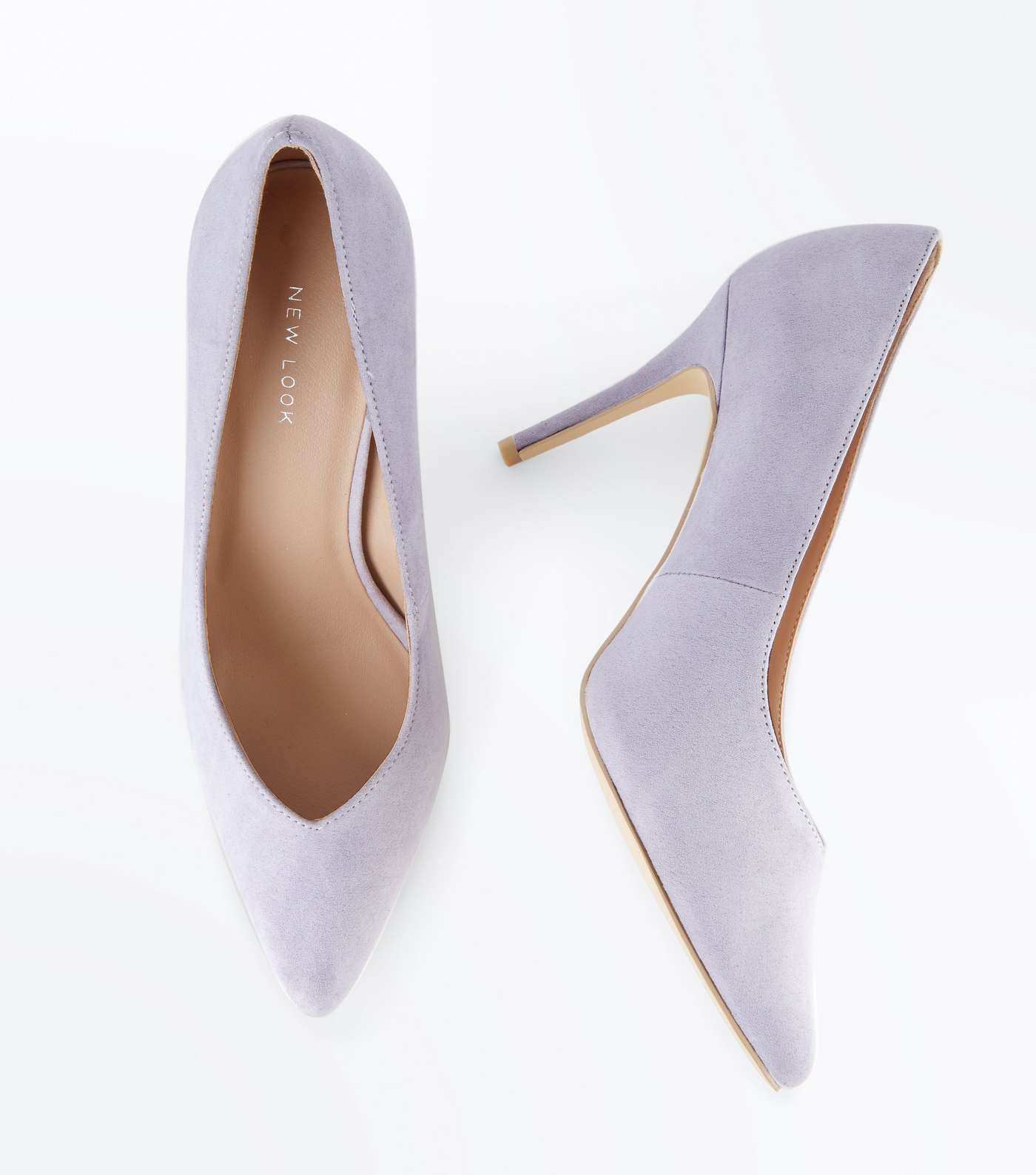 Lilac Sweetheart Pointed Court Shoes Image 3