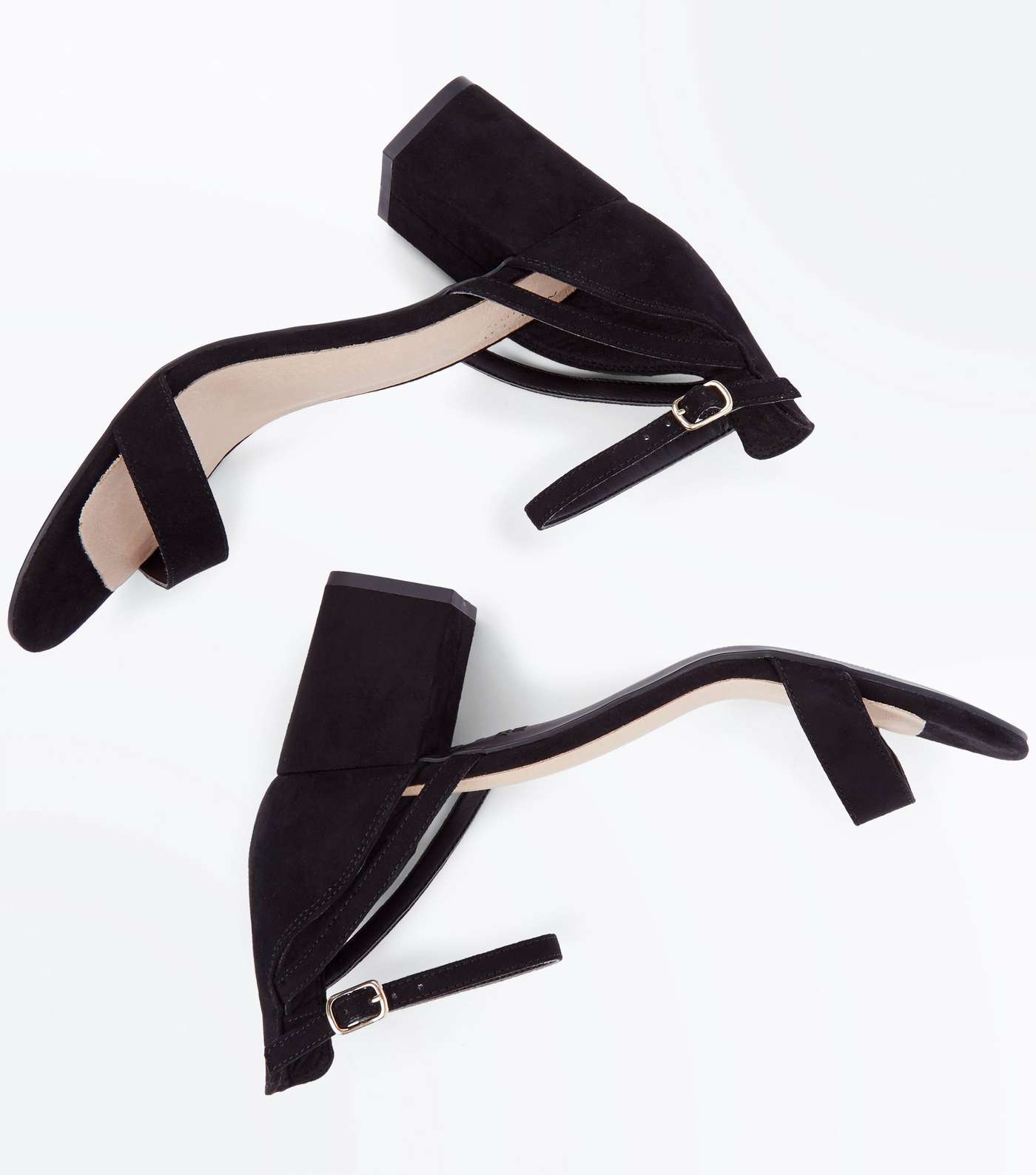 Black Comfort Flex Suedette Block Heel Sandals Image 4