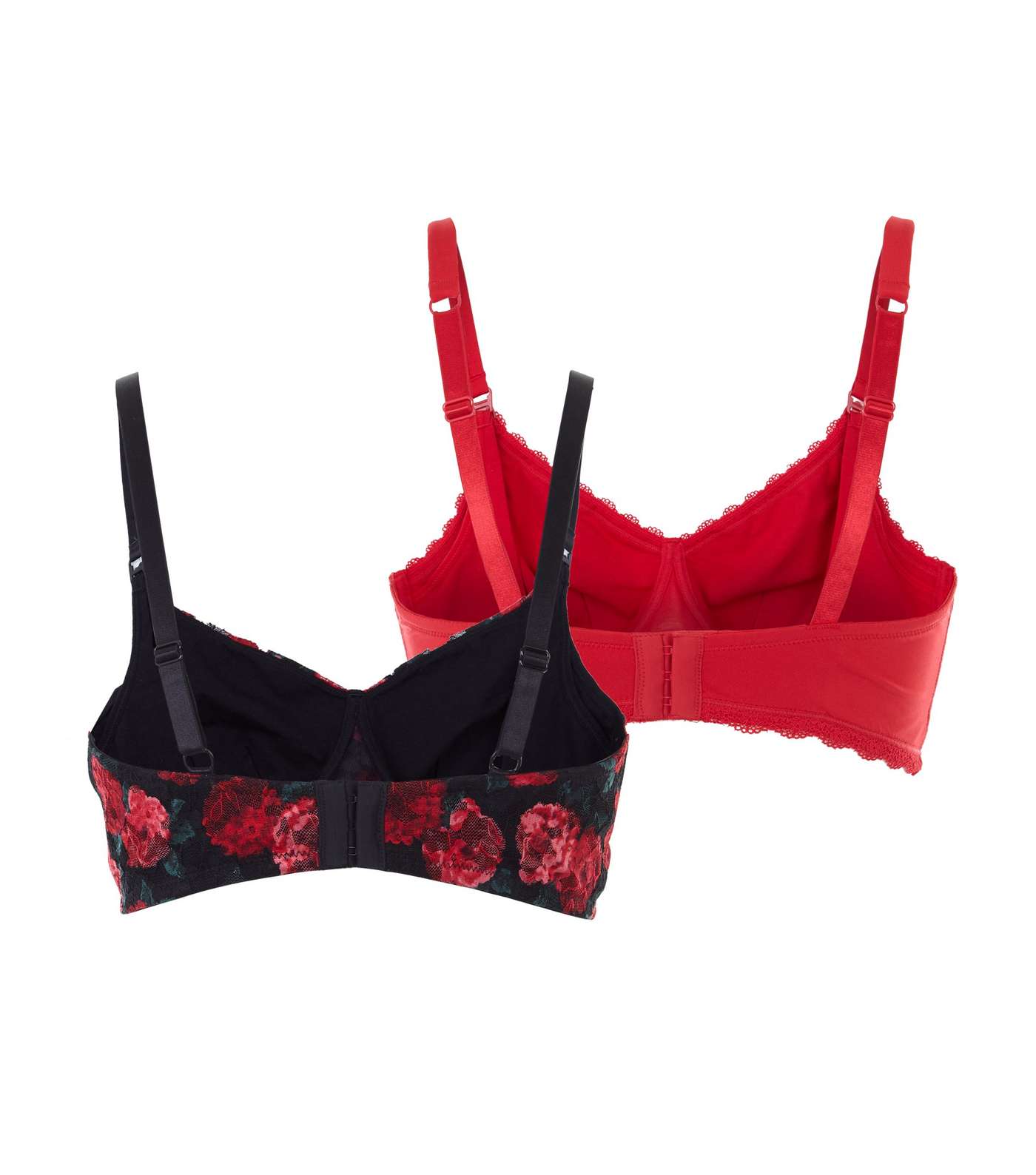 Maternity 2 Pack Red Floral Lace Bras Image 2