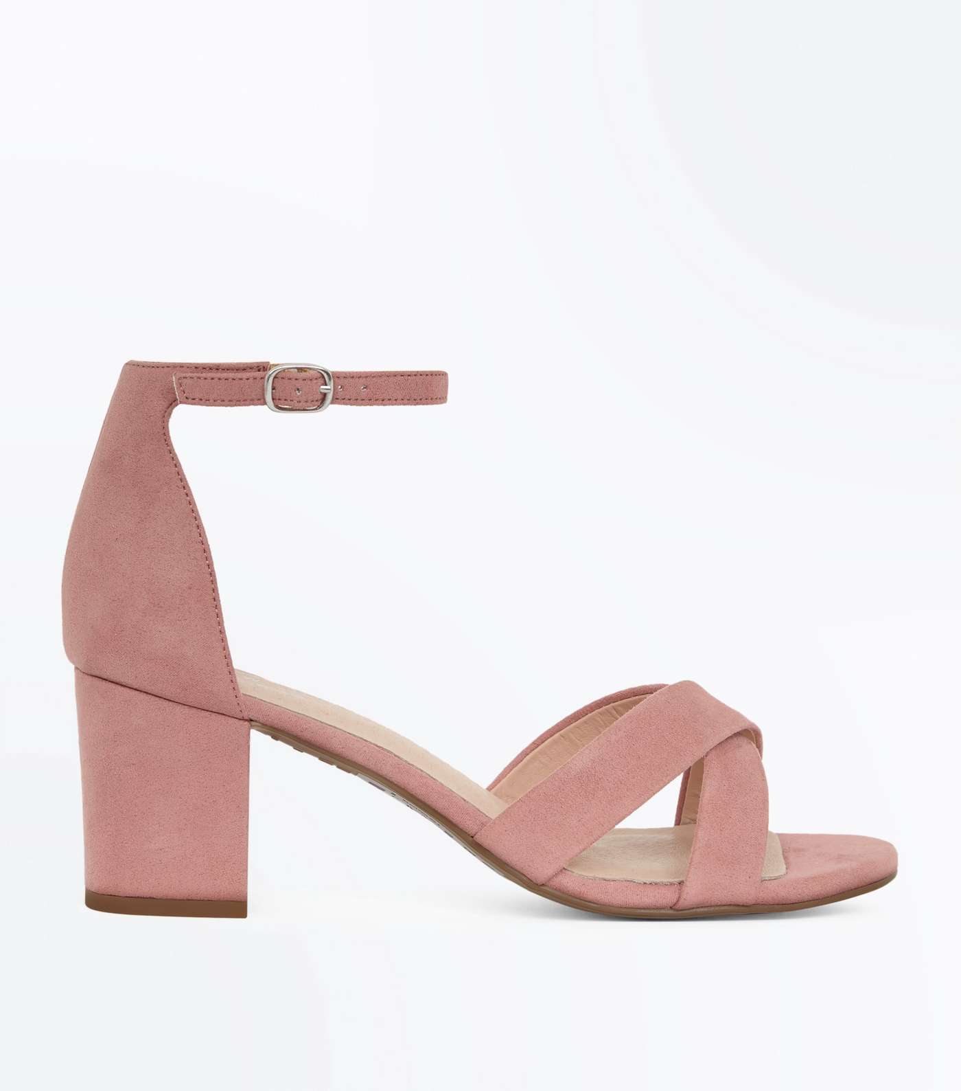 Pink Comfort Flex Suedette Cross Strap Sandals