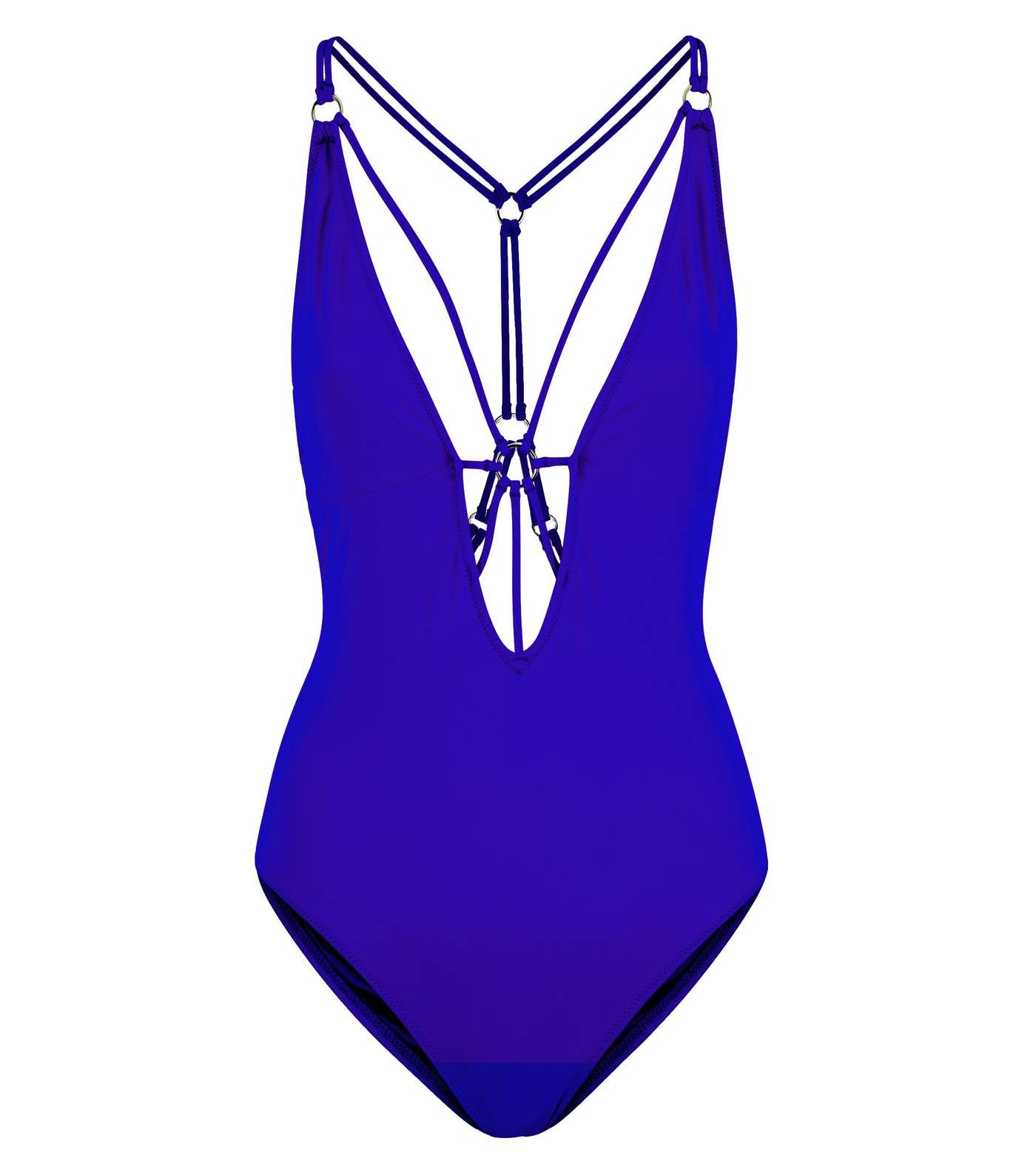 Bright Blue Ring Strappy Swimsuit  Image 3
