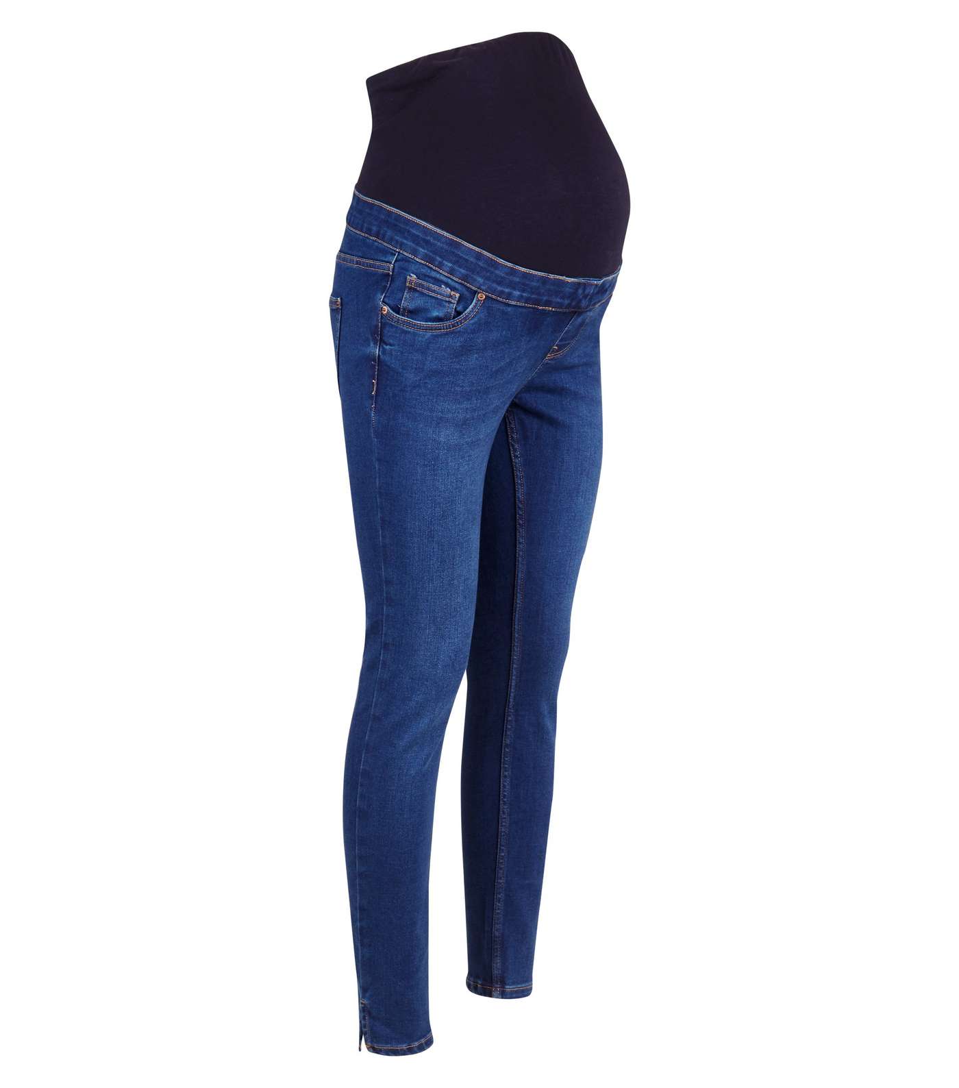 Maternity Blue Rinse Wash Over Bump Jeans Image 4