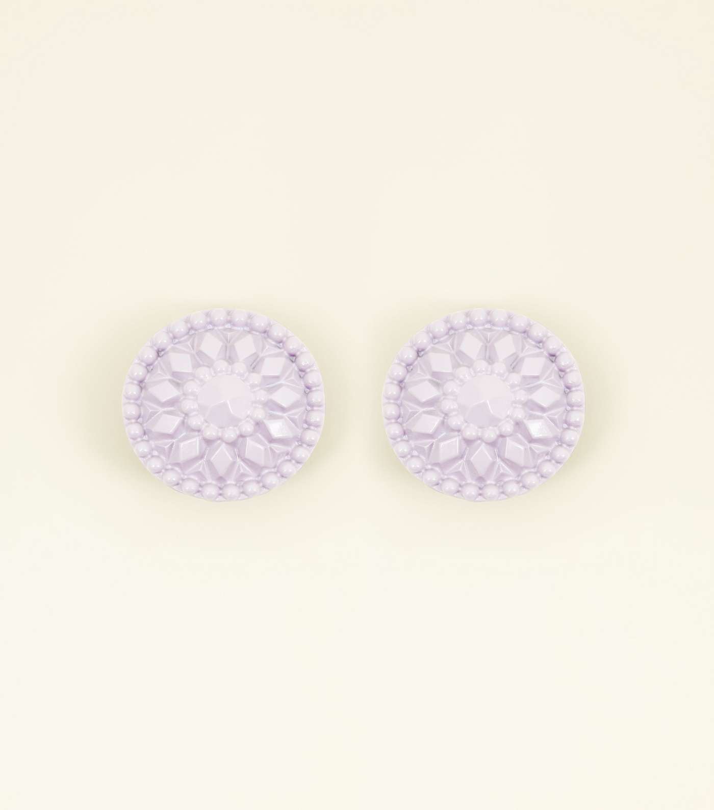 Lilac Oversized Coated Stud Earrings