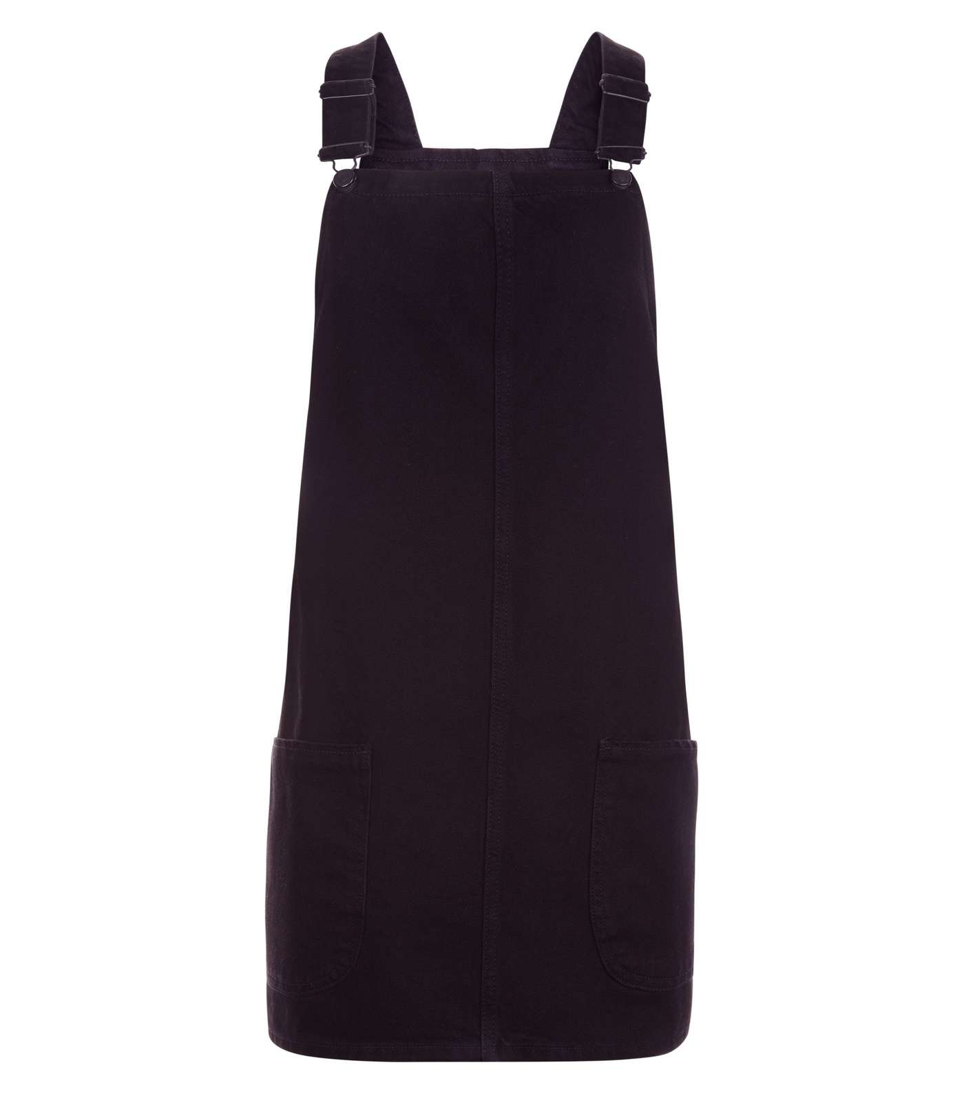 Black Denim Pinafore Dress Image 4