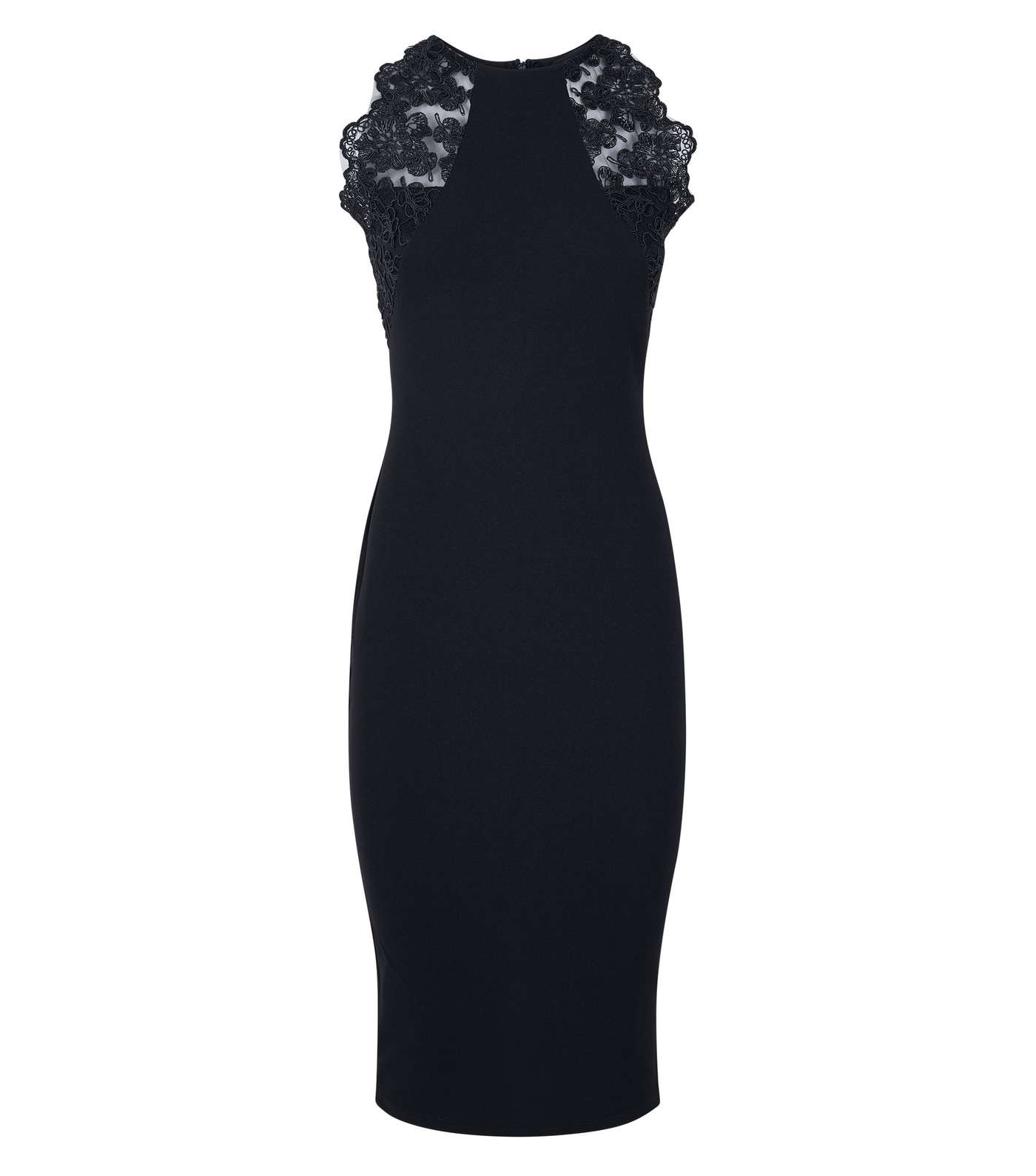 AX Paris Black Lace Trim Sleeveless Midi Dress Image 4