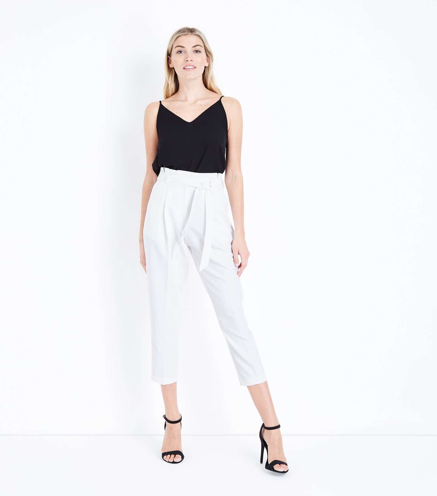 White Paperbag Trousers