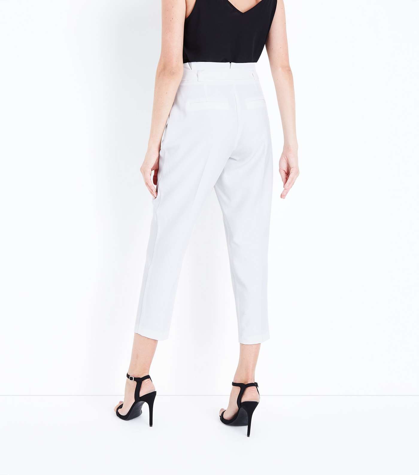 White Paperbag Trousers Image 3