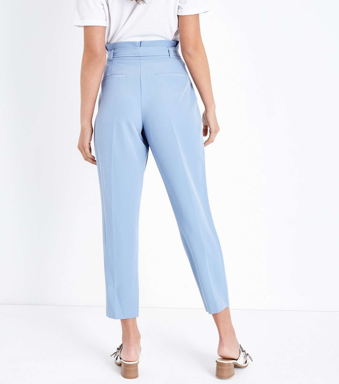 Pale Blue Paperbag Trousers Image 3