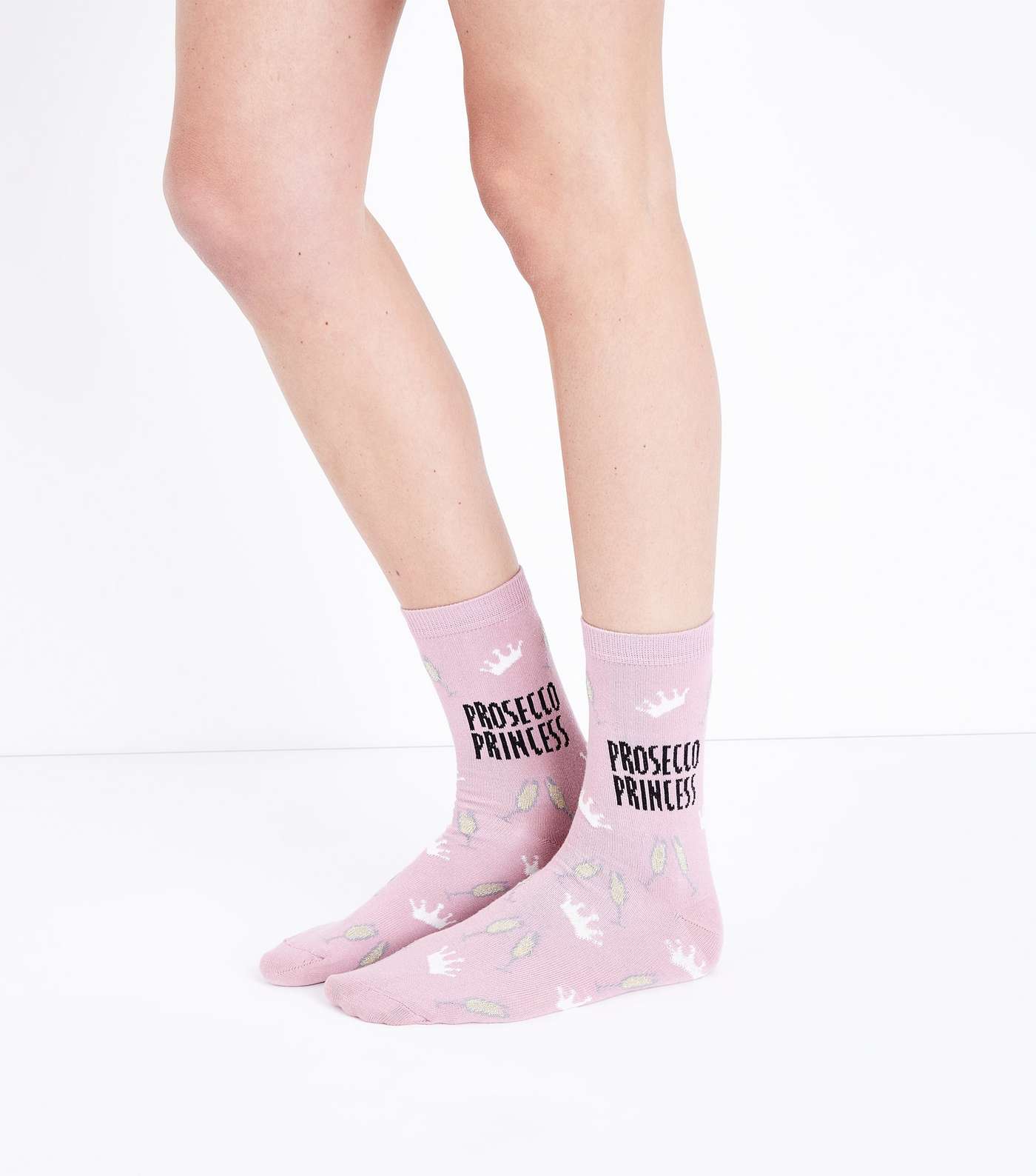Pink Glitter Prosecco Princess Socks Image 2