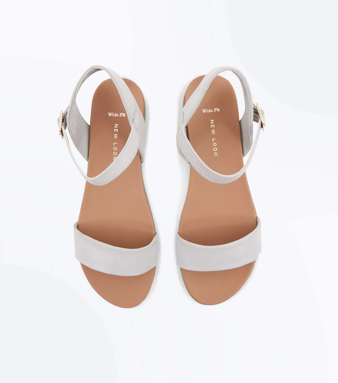 Wide Fit Grey Flat Sandals Image 4