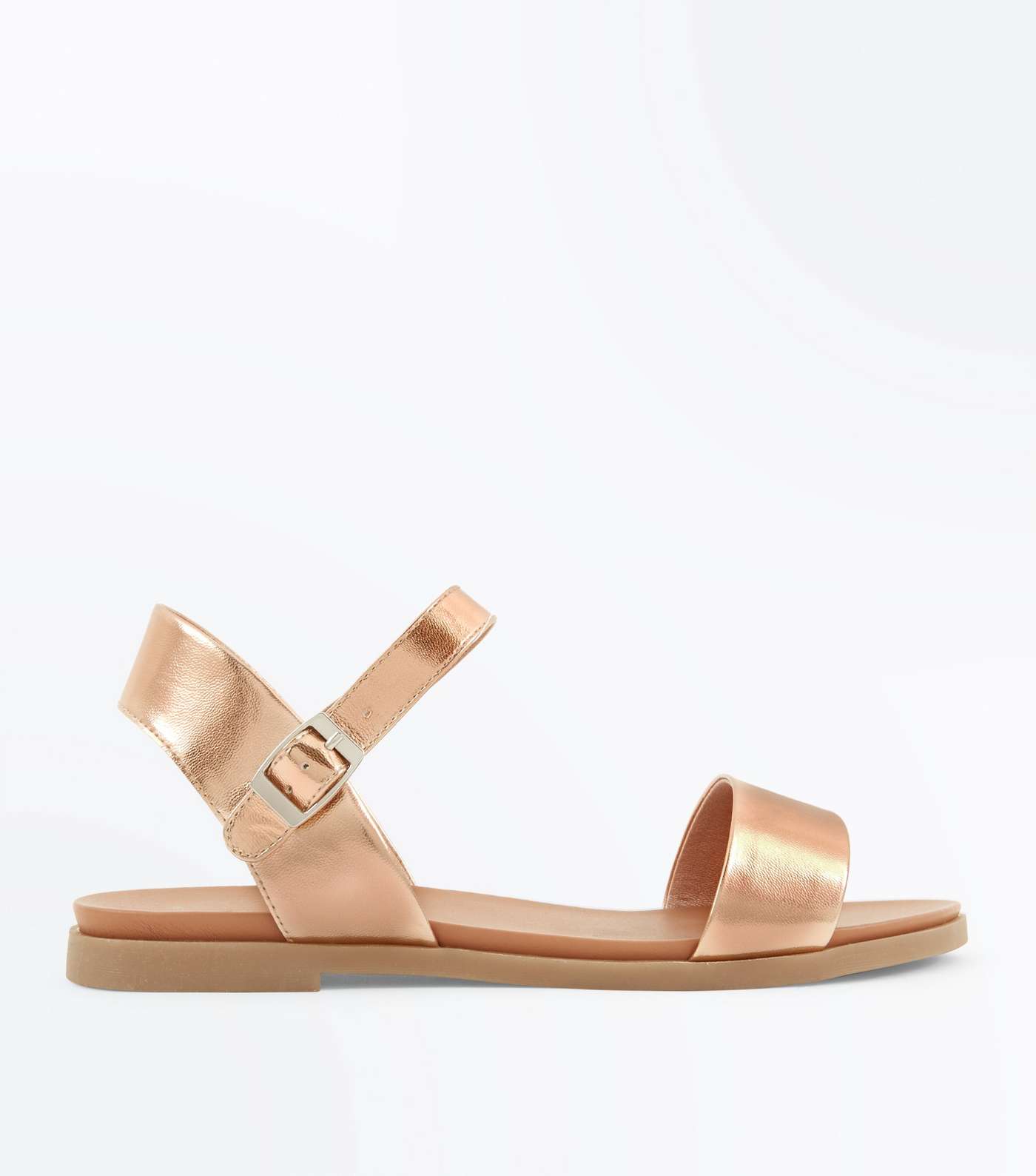 Wide Fit Gold Flat Sandals
