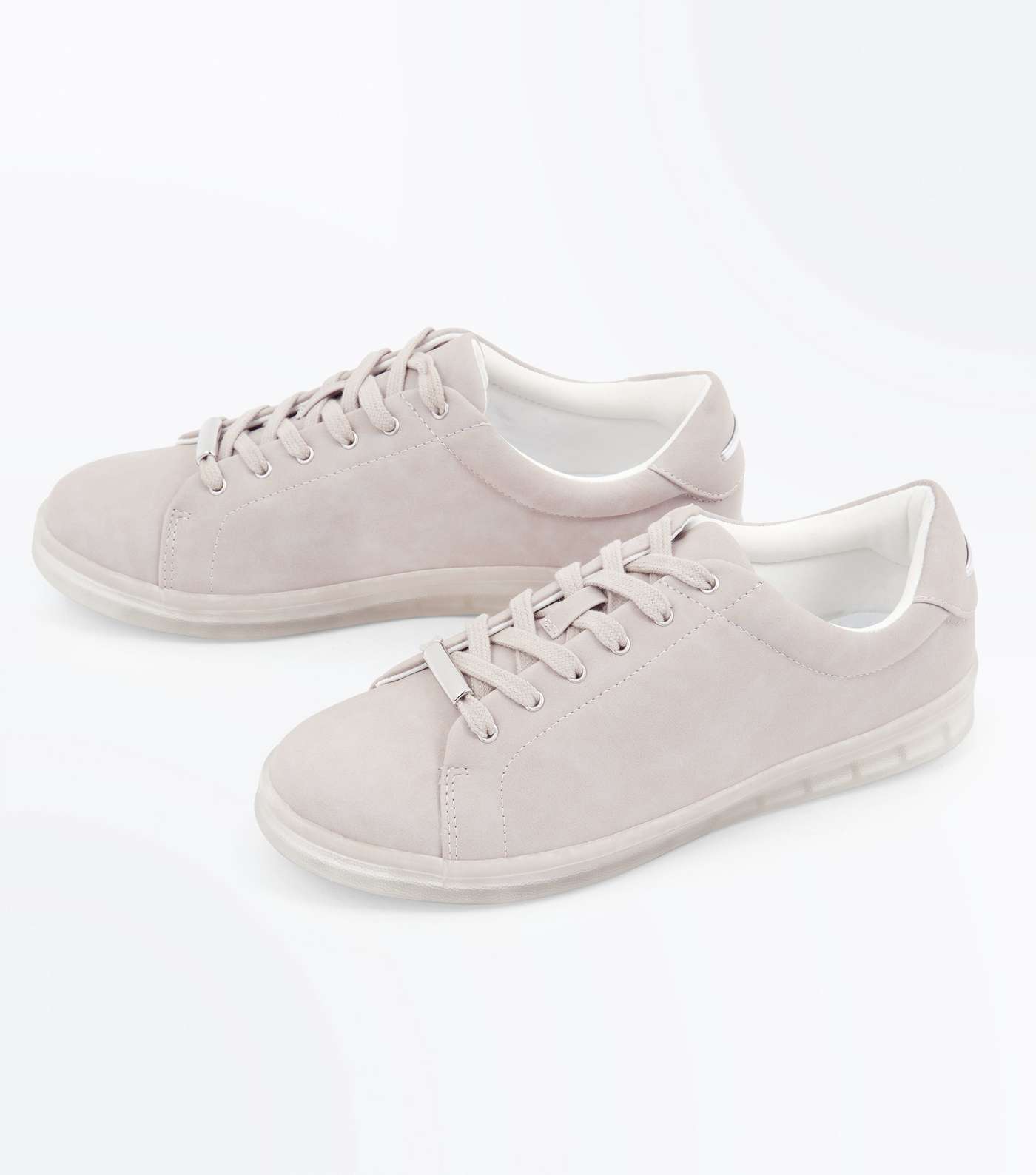Grey Clear Sole Lace Up Trainers Image 4