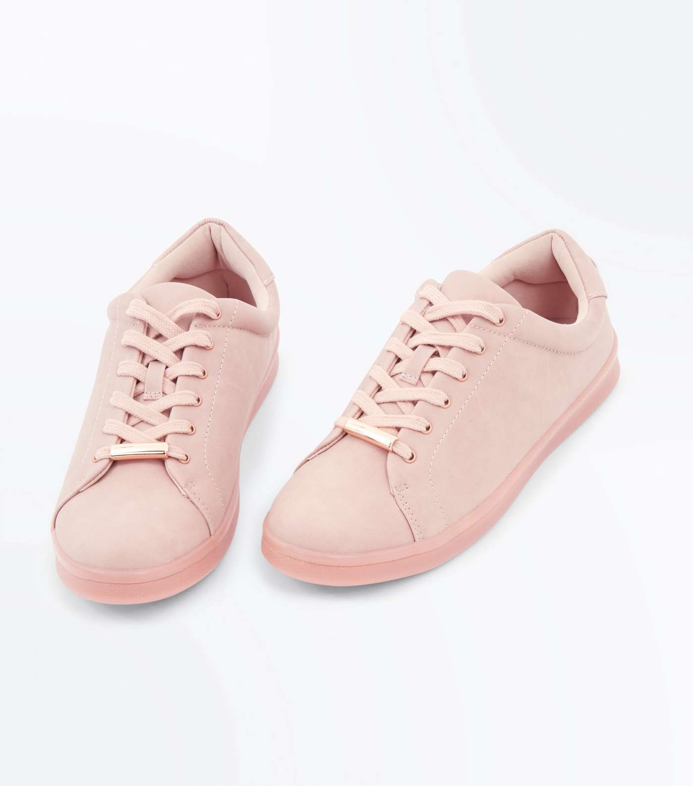 Pink Clear Sole Lace Up Trainers Image 4