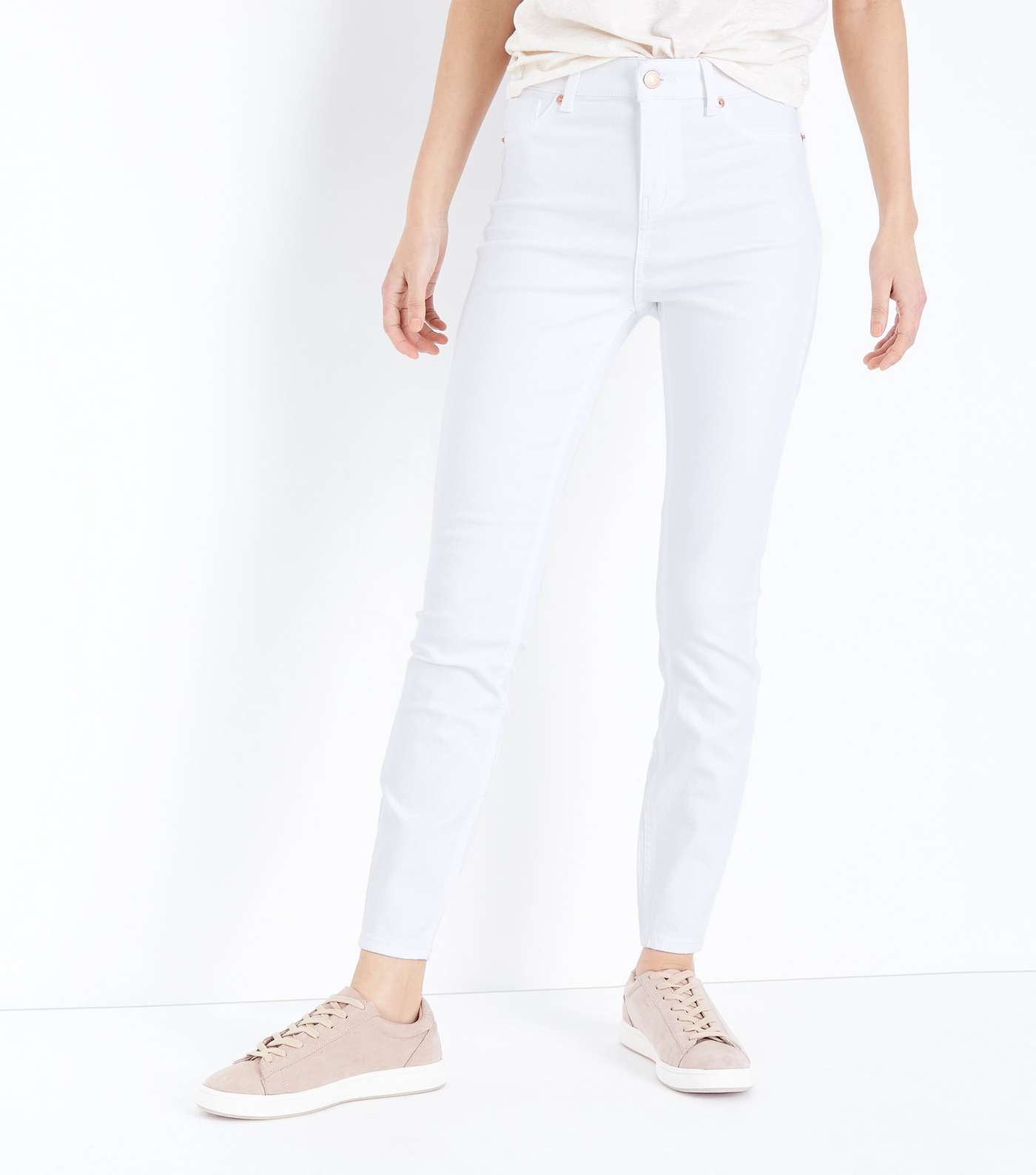 White High Rise Super Skinny Dahlia Jeans Image 2