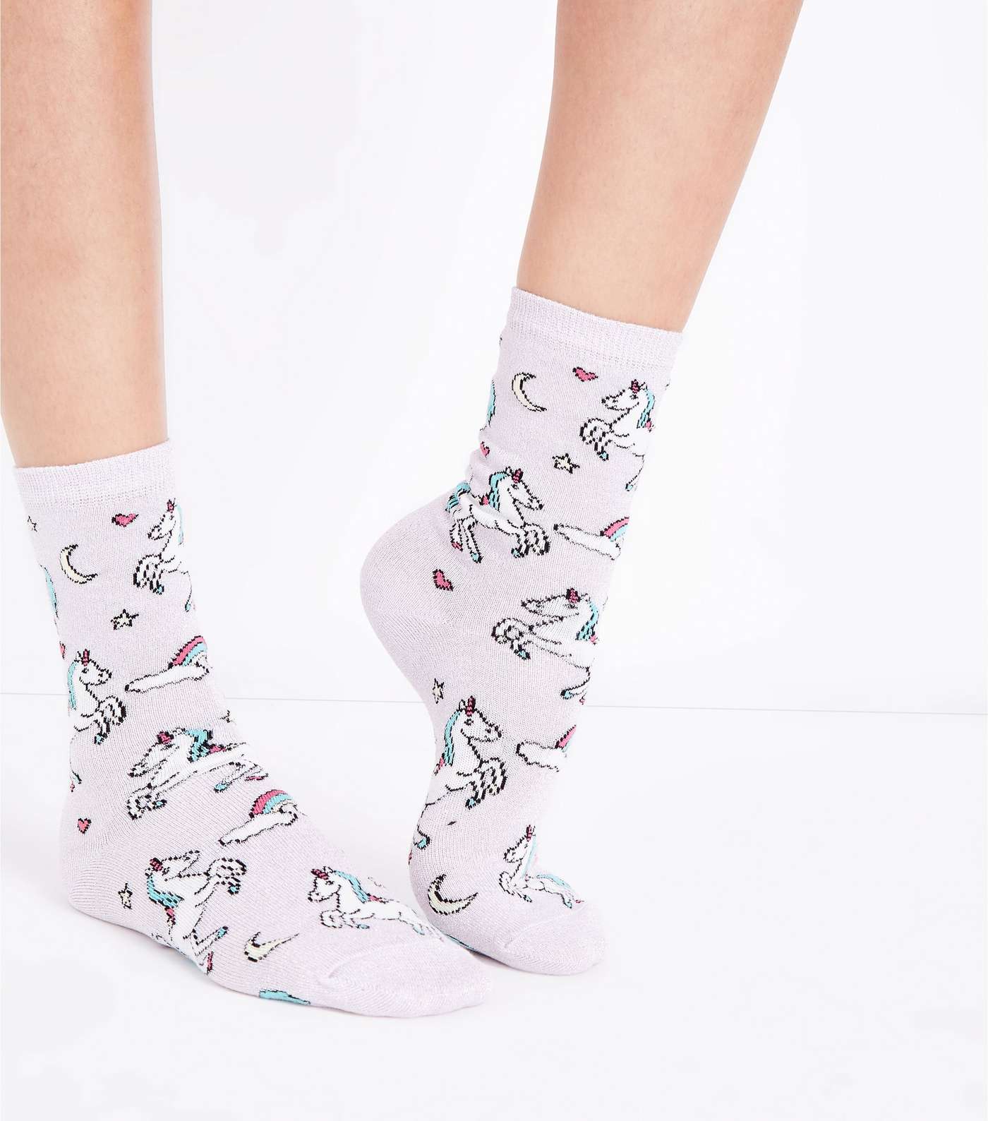 Pink Sparkle Unicorn Socks Image 2