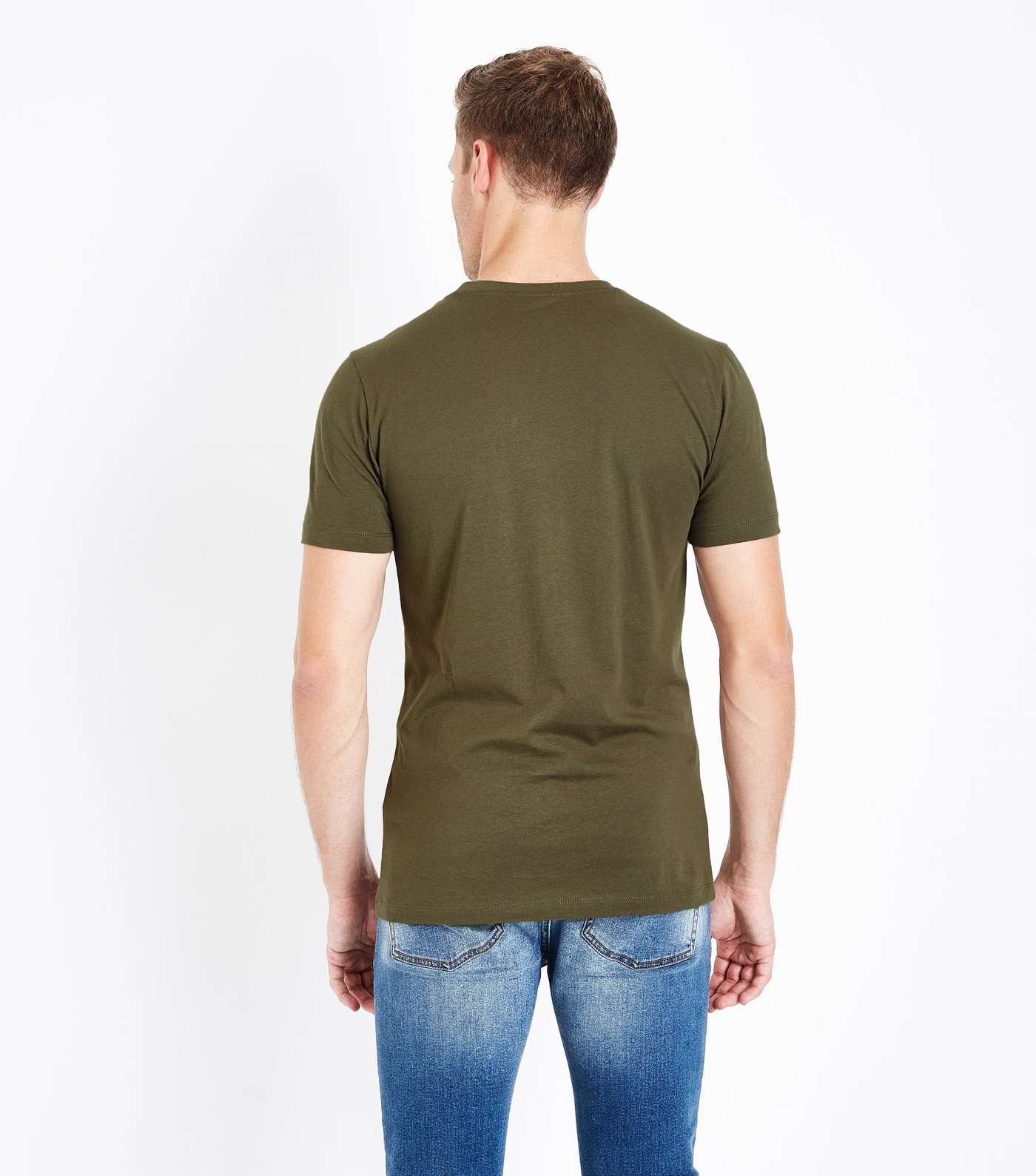 Khaki Muscle Fit T-Shirt Image 3
