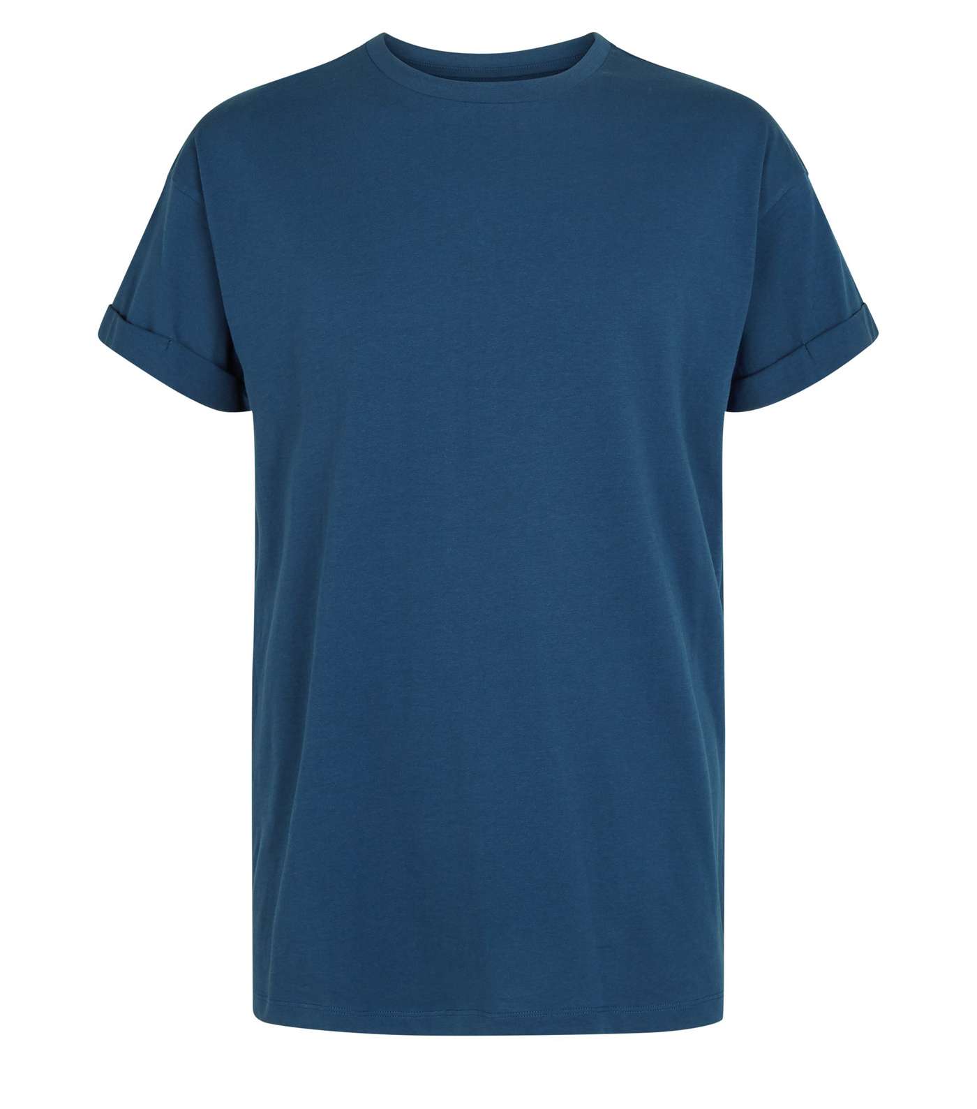 Navy Rolled Sleeve T-Shirt Image 4