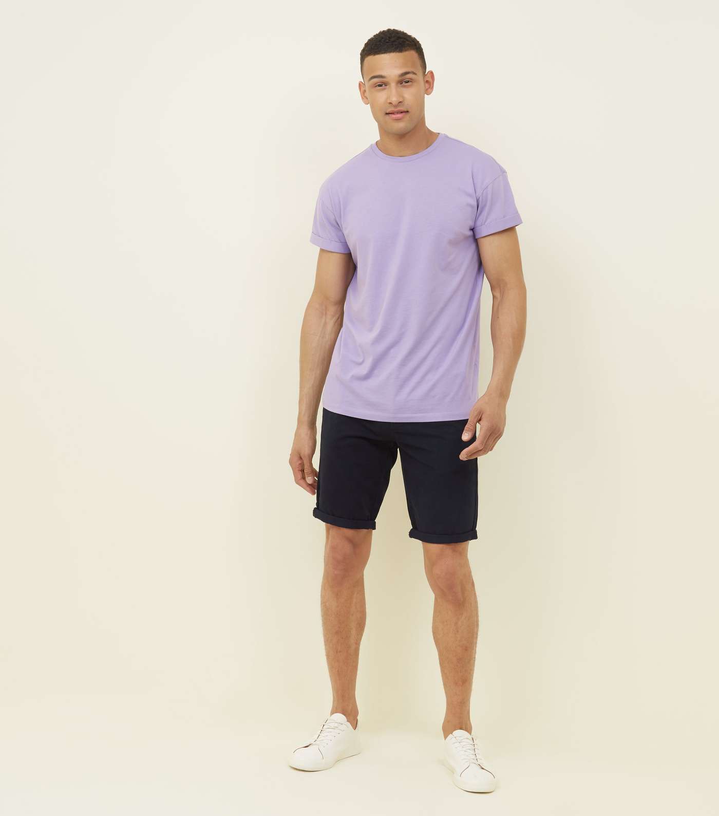 Purple Rolled Sleeve T-Shirt Image 2