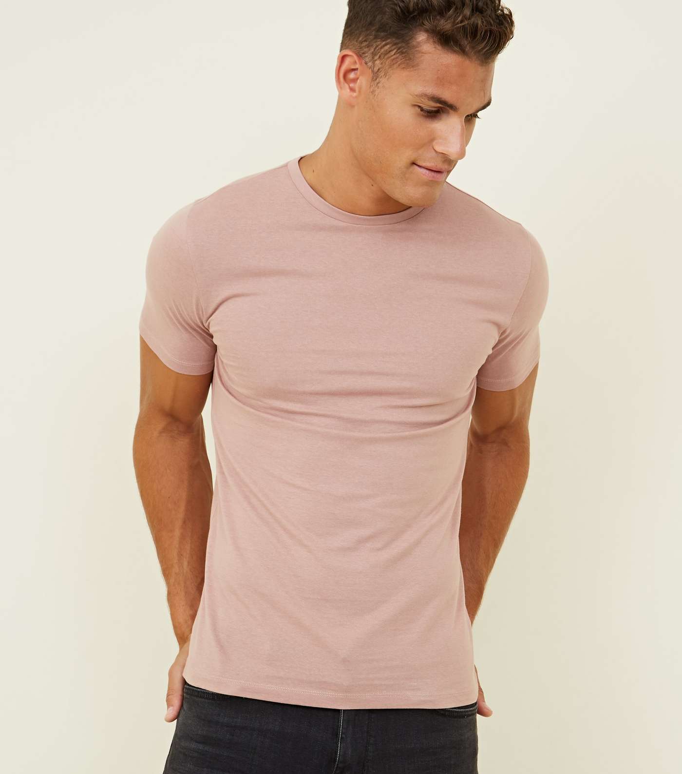 Mid Pink Short Sleeve Muscle Fit T-Shirt