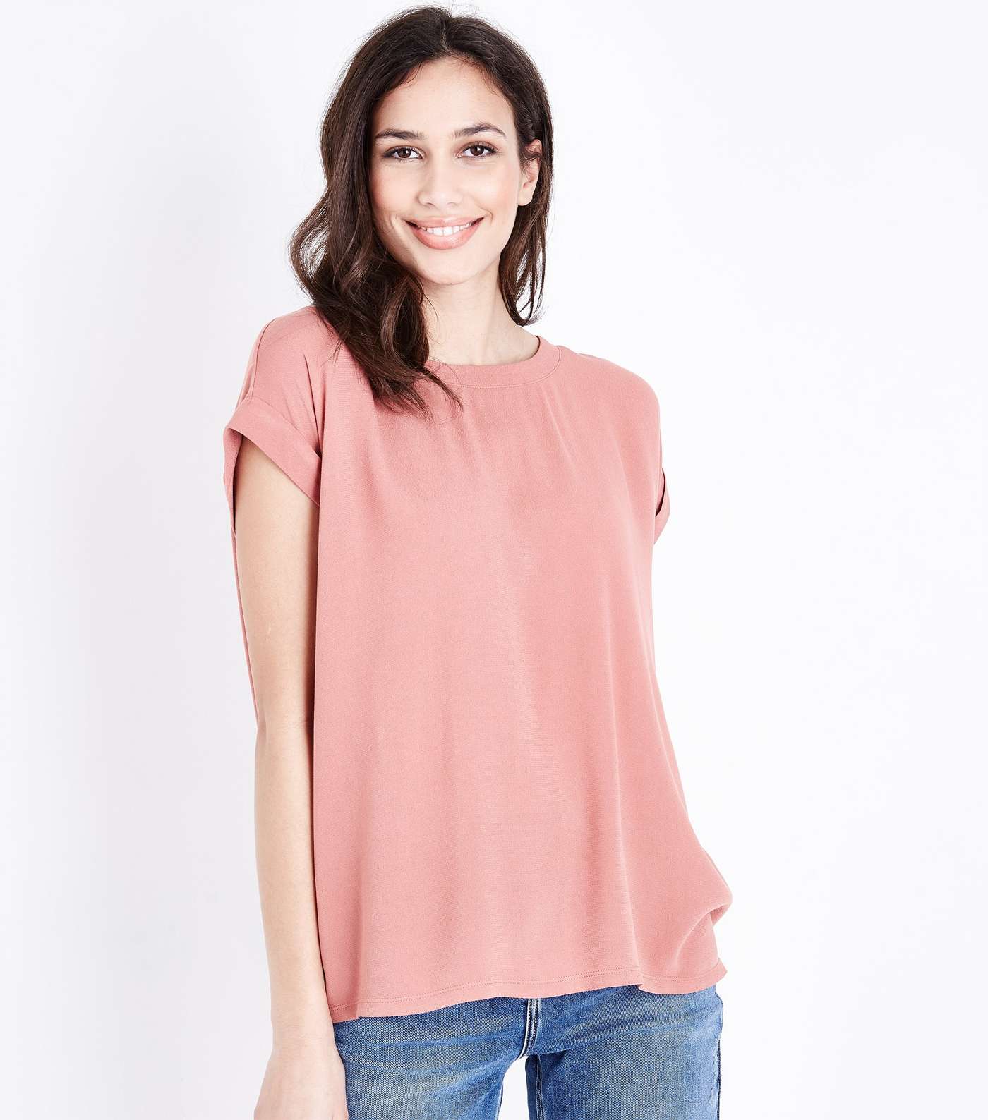Pink Woven Jersey T-Shirt 