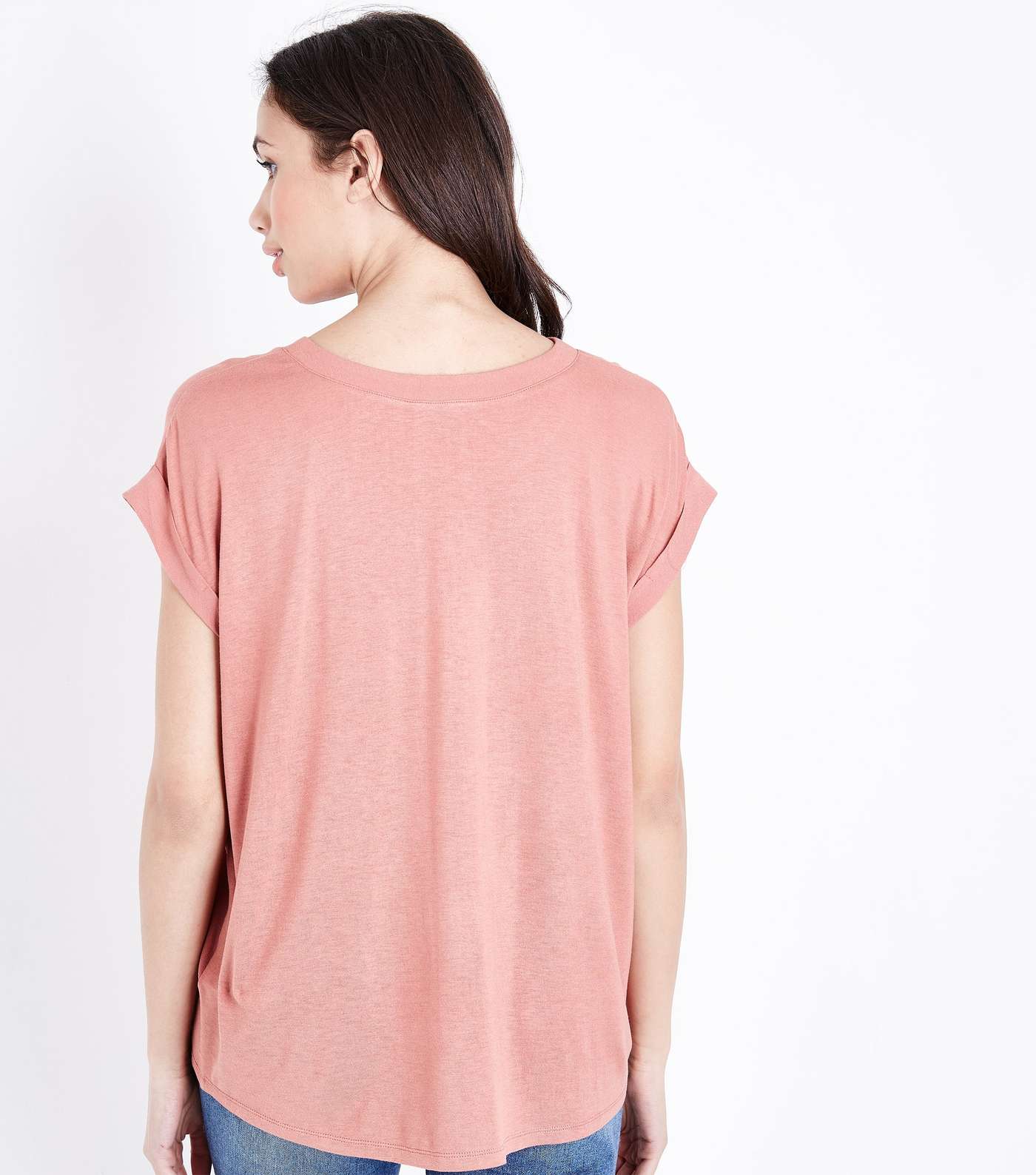 Pink Woven Jersey T-Shirt  Image 3