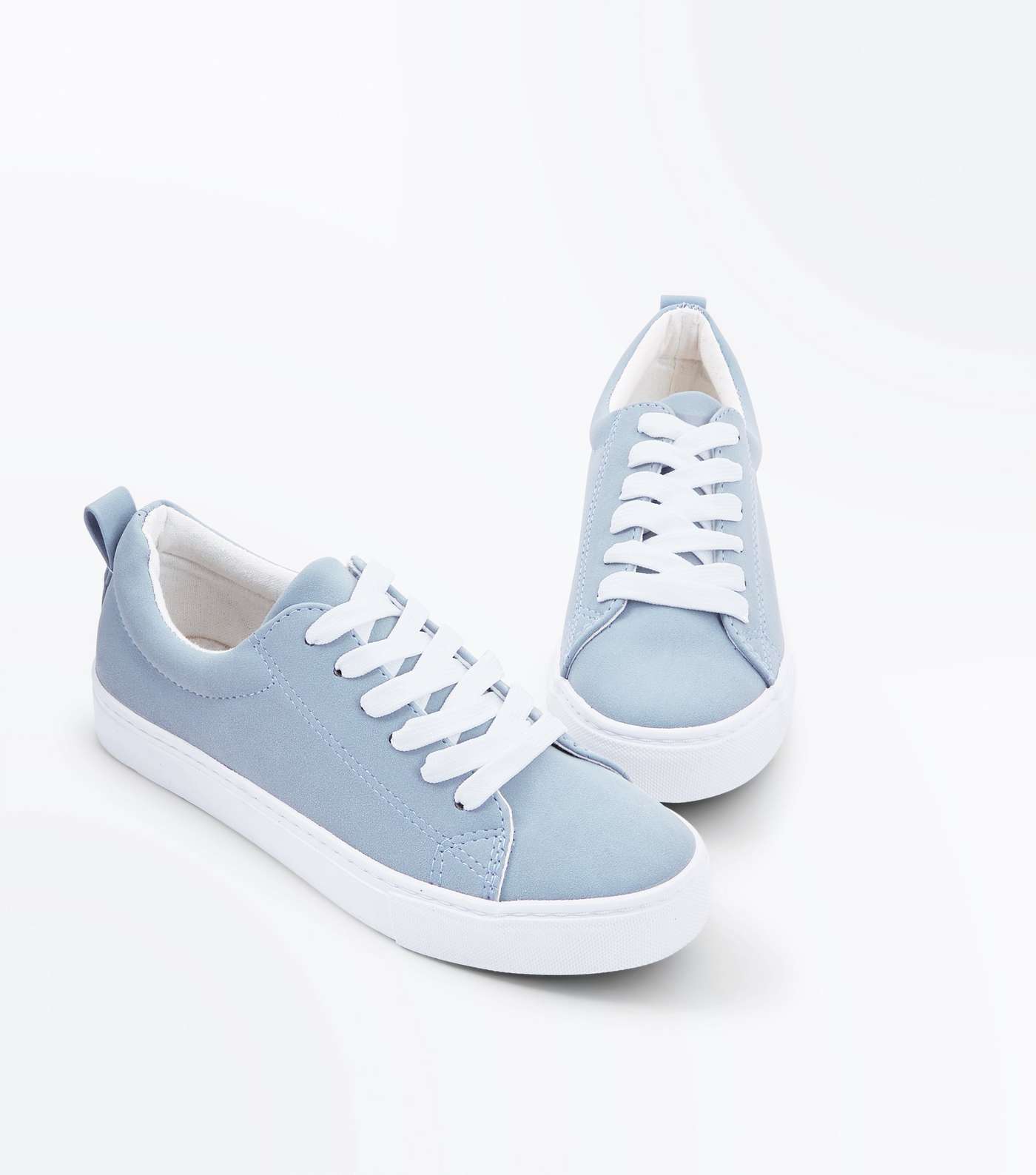 Girls Grey Lace Up Trainers Image 3