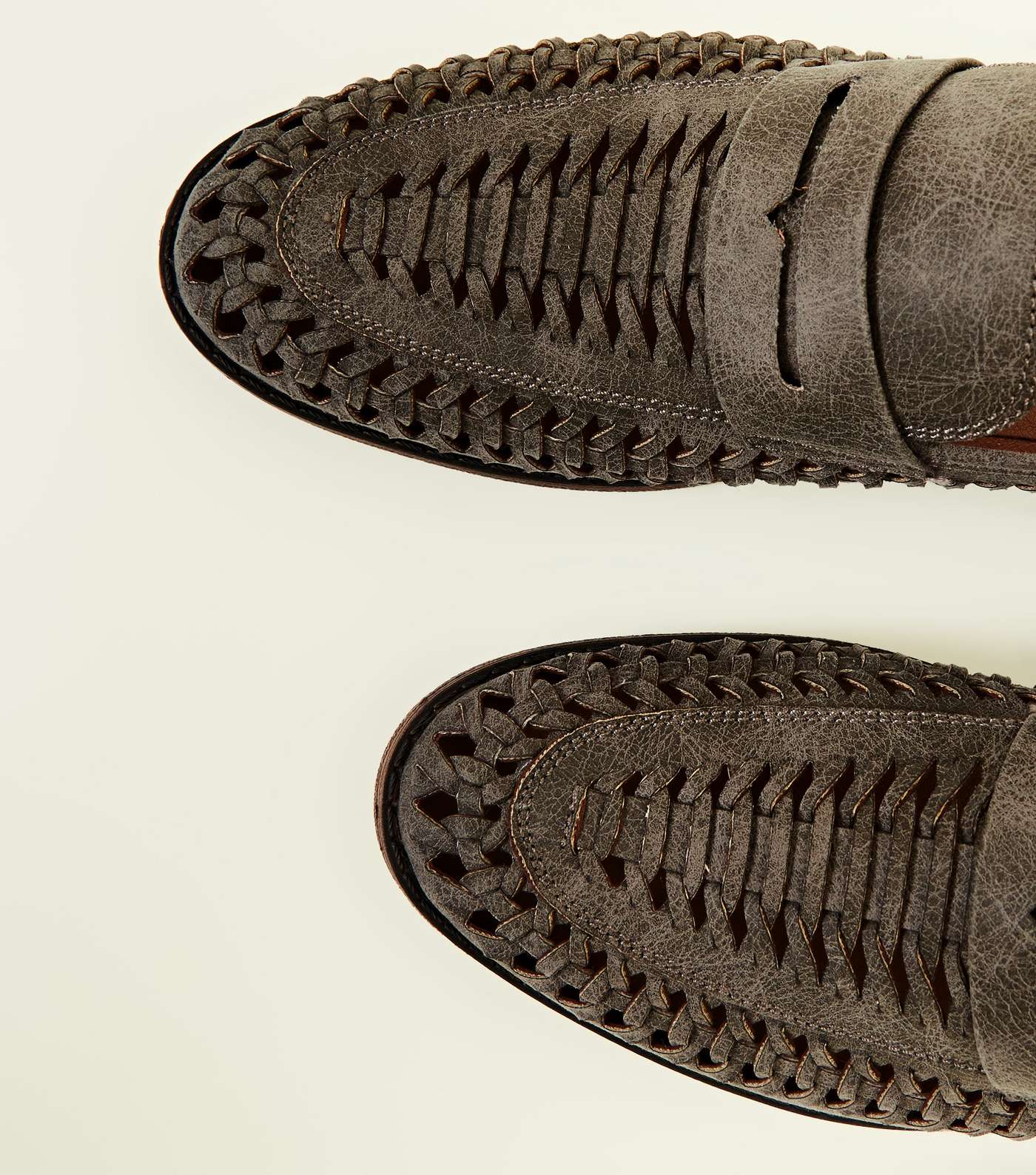 Dark Grey Woven Loafers Image 4