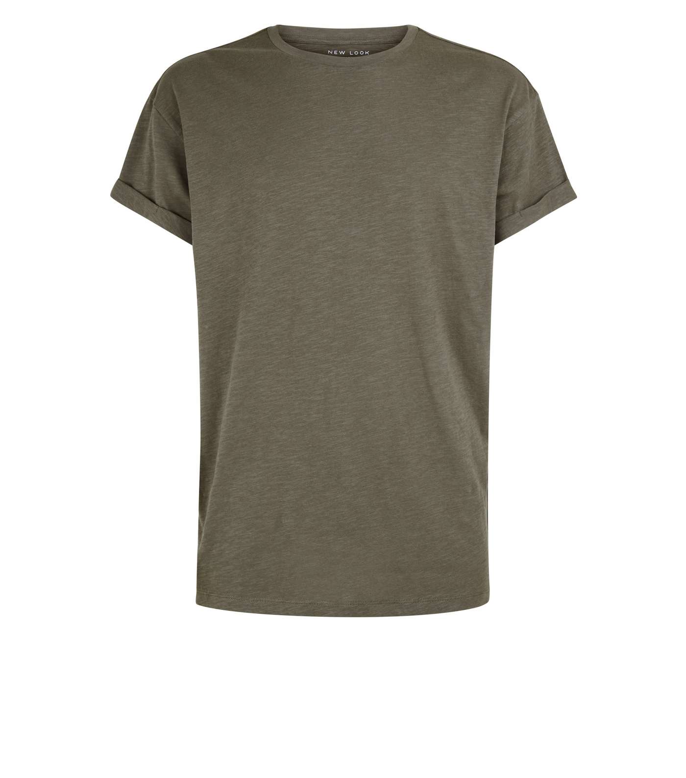 Khaki Rolled Sleeve T-Shirt Image 4