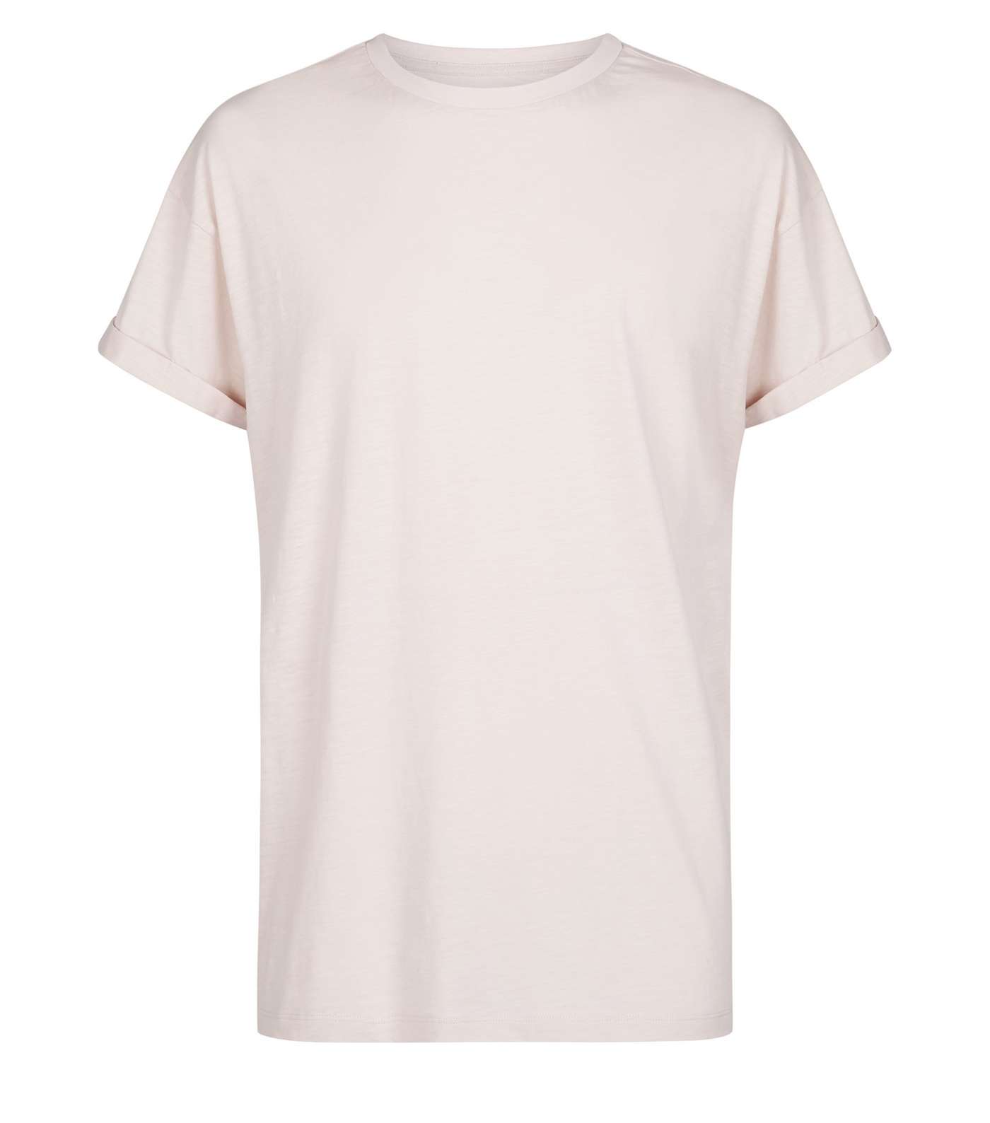Pale Pink Rolled Sleeve T-Shirt Image 4