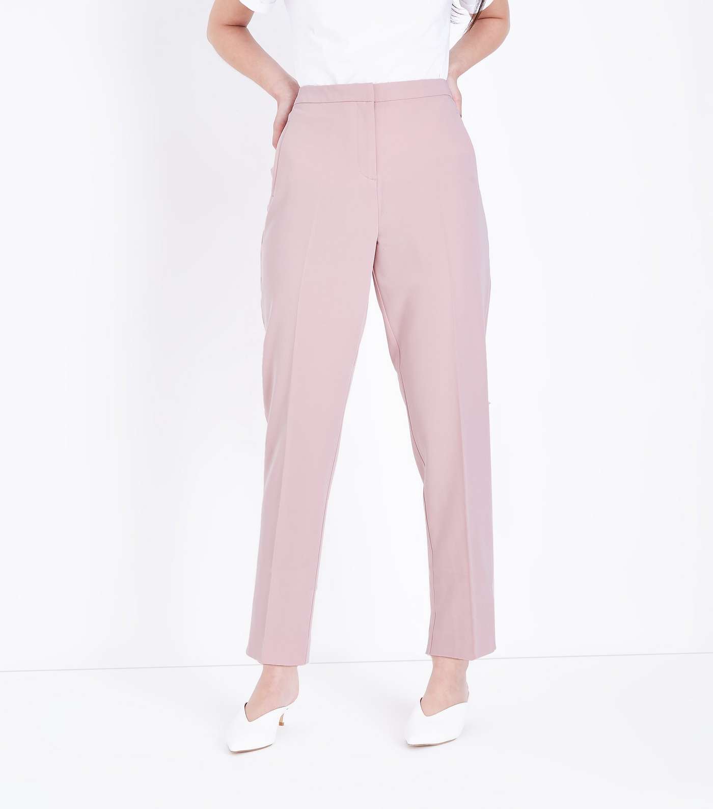 Petite Pale Pink Slim Leg Trousers Image 2