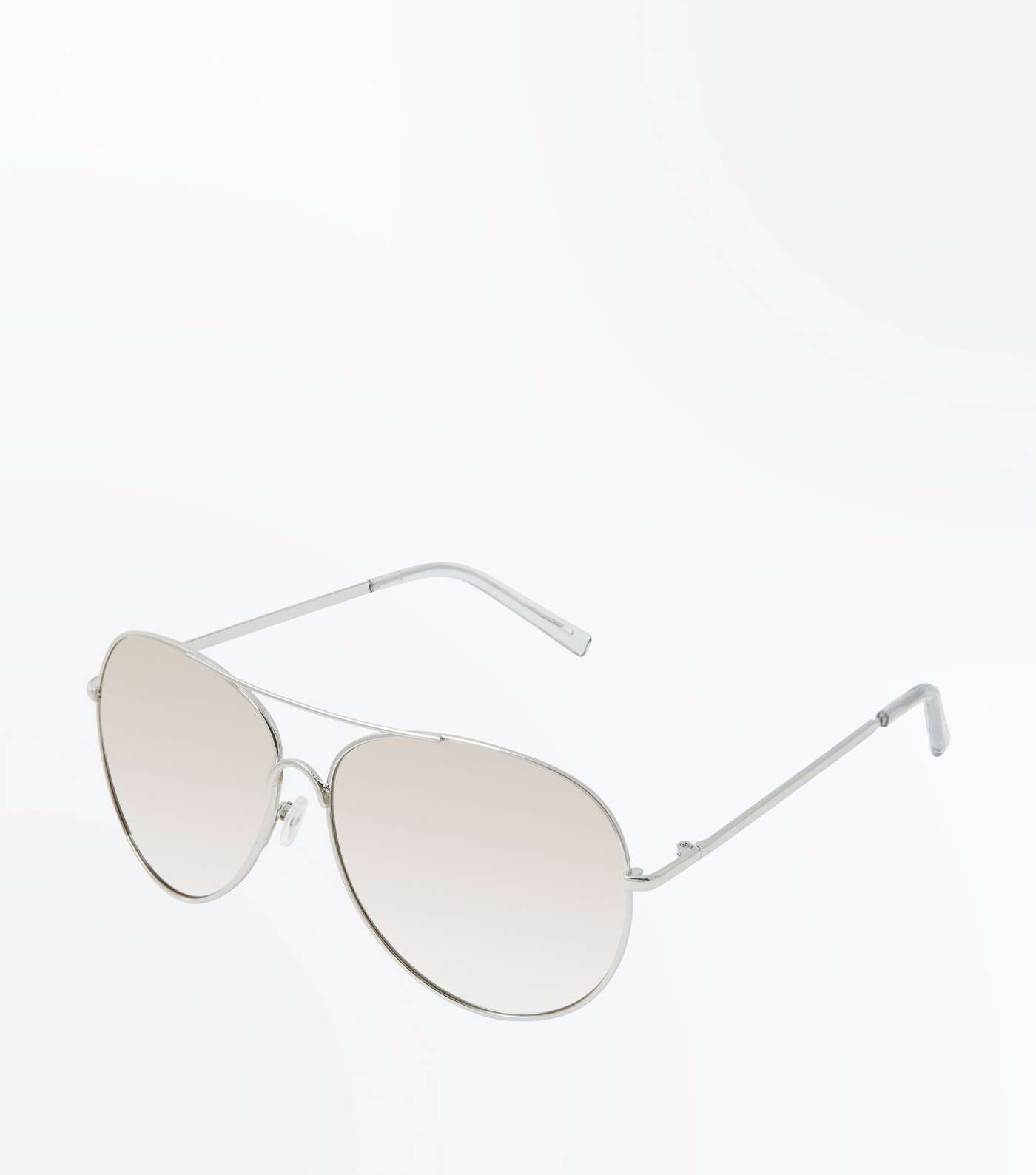 Silver Mirror Lens Aviator Style Sunglasses