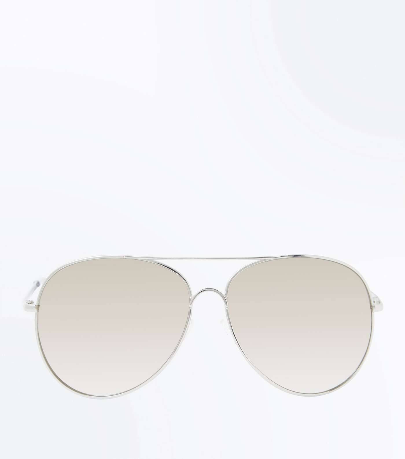 Silver Mirror Lens Aviator Style Sunglasses Image 3