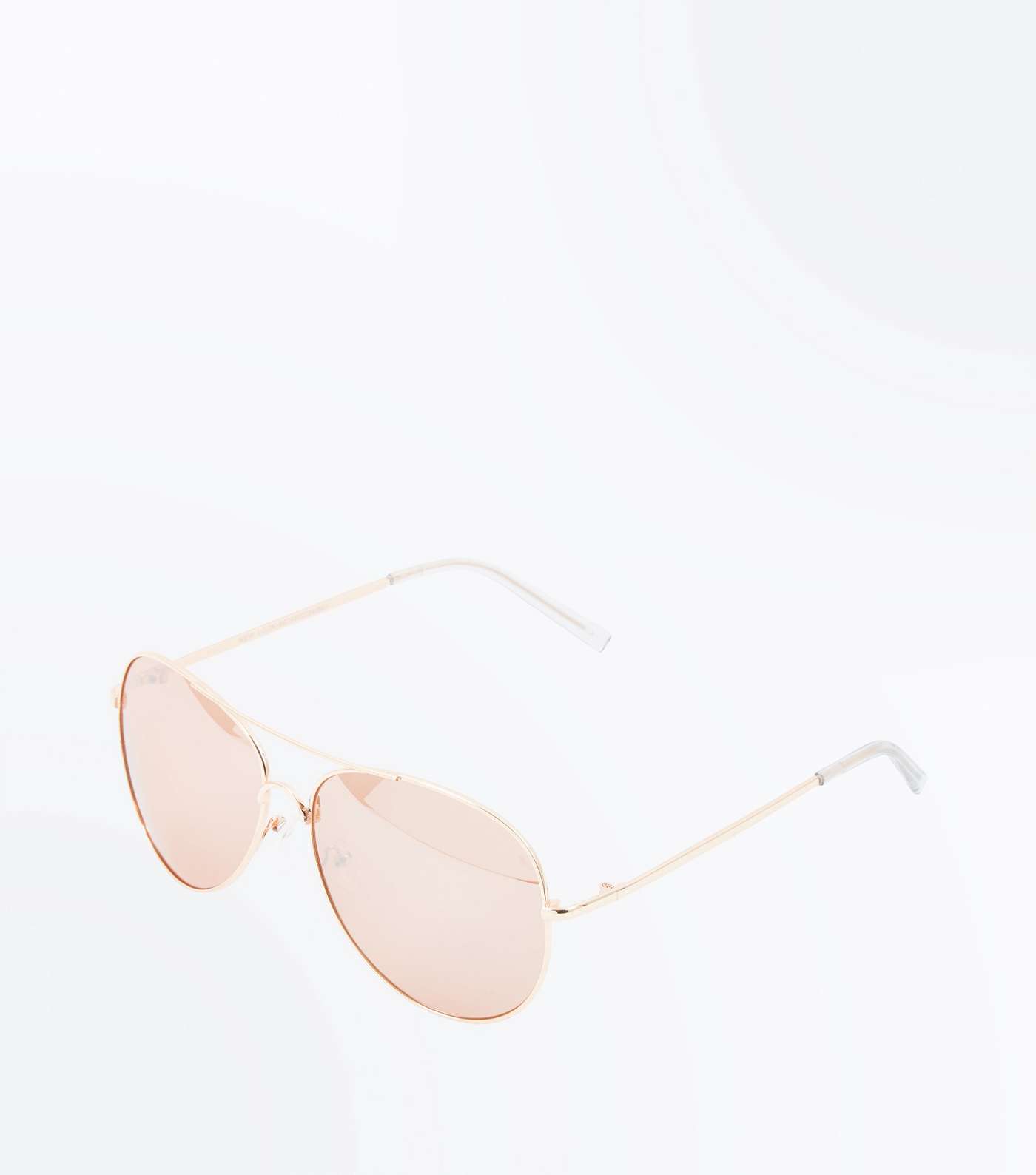 Rose Gold Mirror Lens Aviator Style Sunglasses