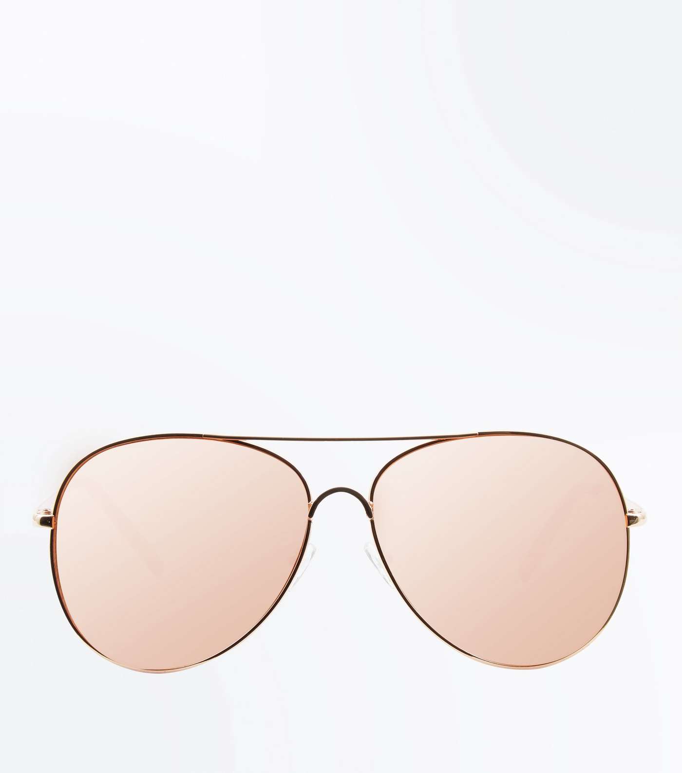 Rose Gold Mirror Lens Aviator Style Sunglasses Image 3