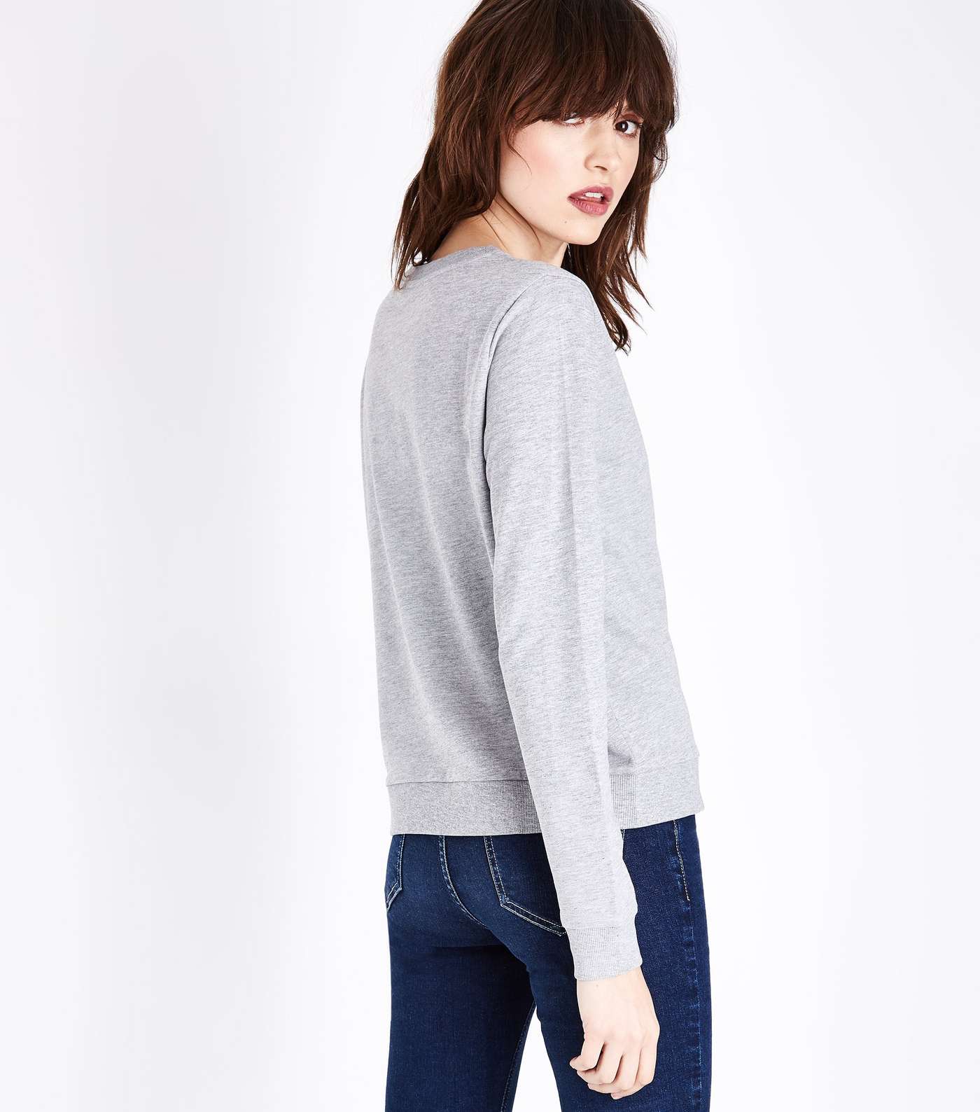 Grey Marl Rose Side Sweatshirt Image 3