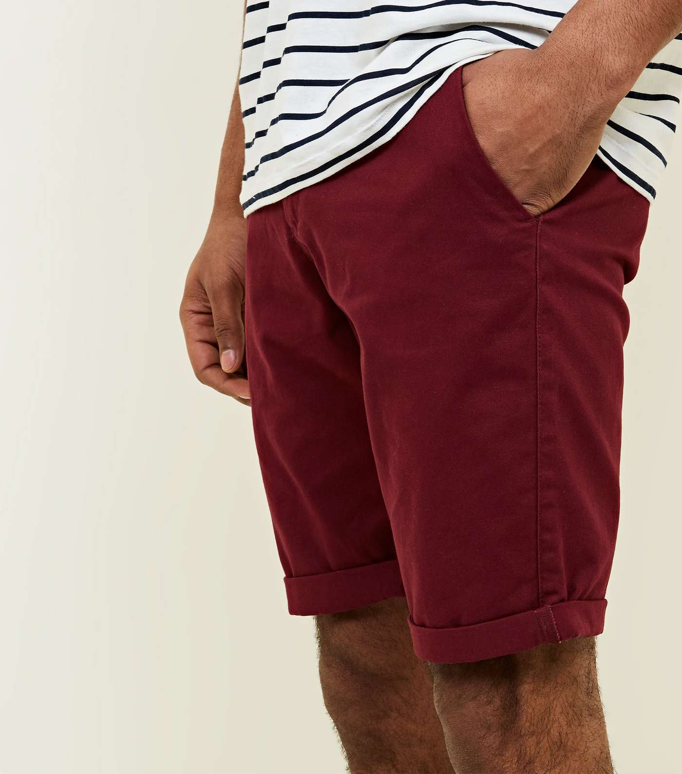 Burgundy Chino Shorts  Image 5