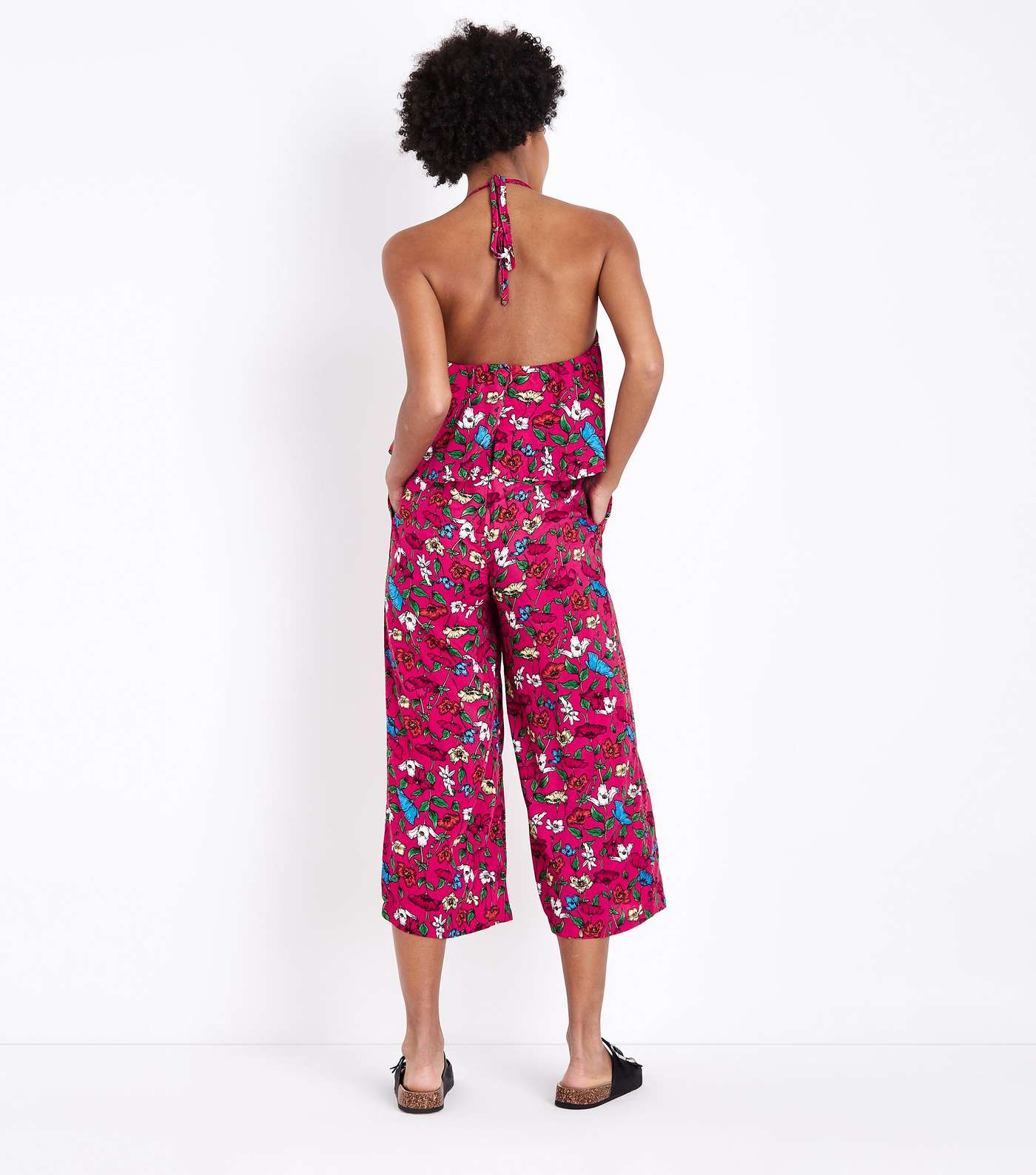 Blue Vanilla Red Floral Frill Jumpsuit Image 2